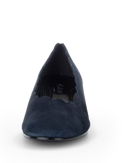 Escarpins cuir nubuck avec bord écailles Femme Bleu GAB-6222130 FA2