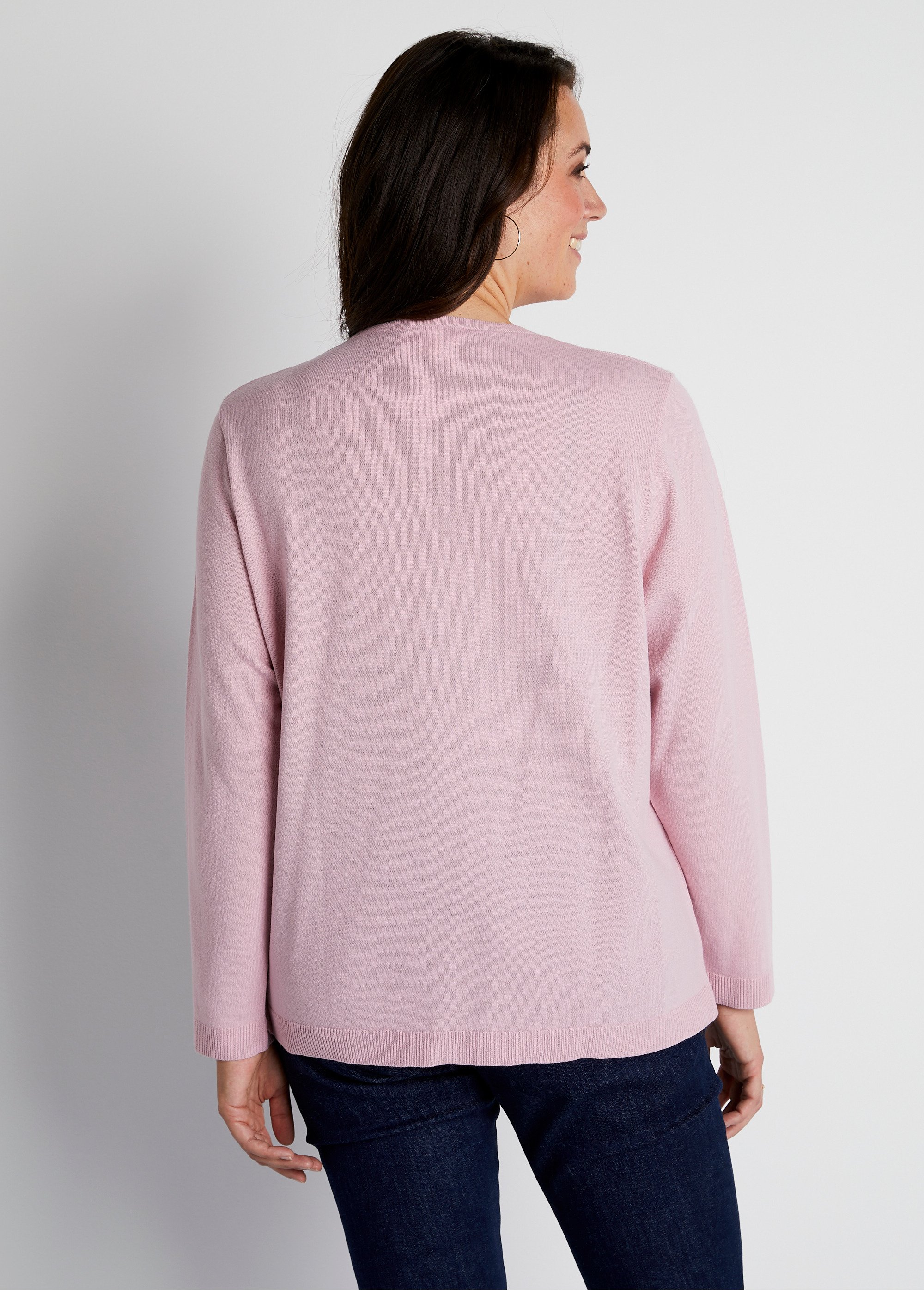 Gilet cardigan boutonné court uni