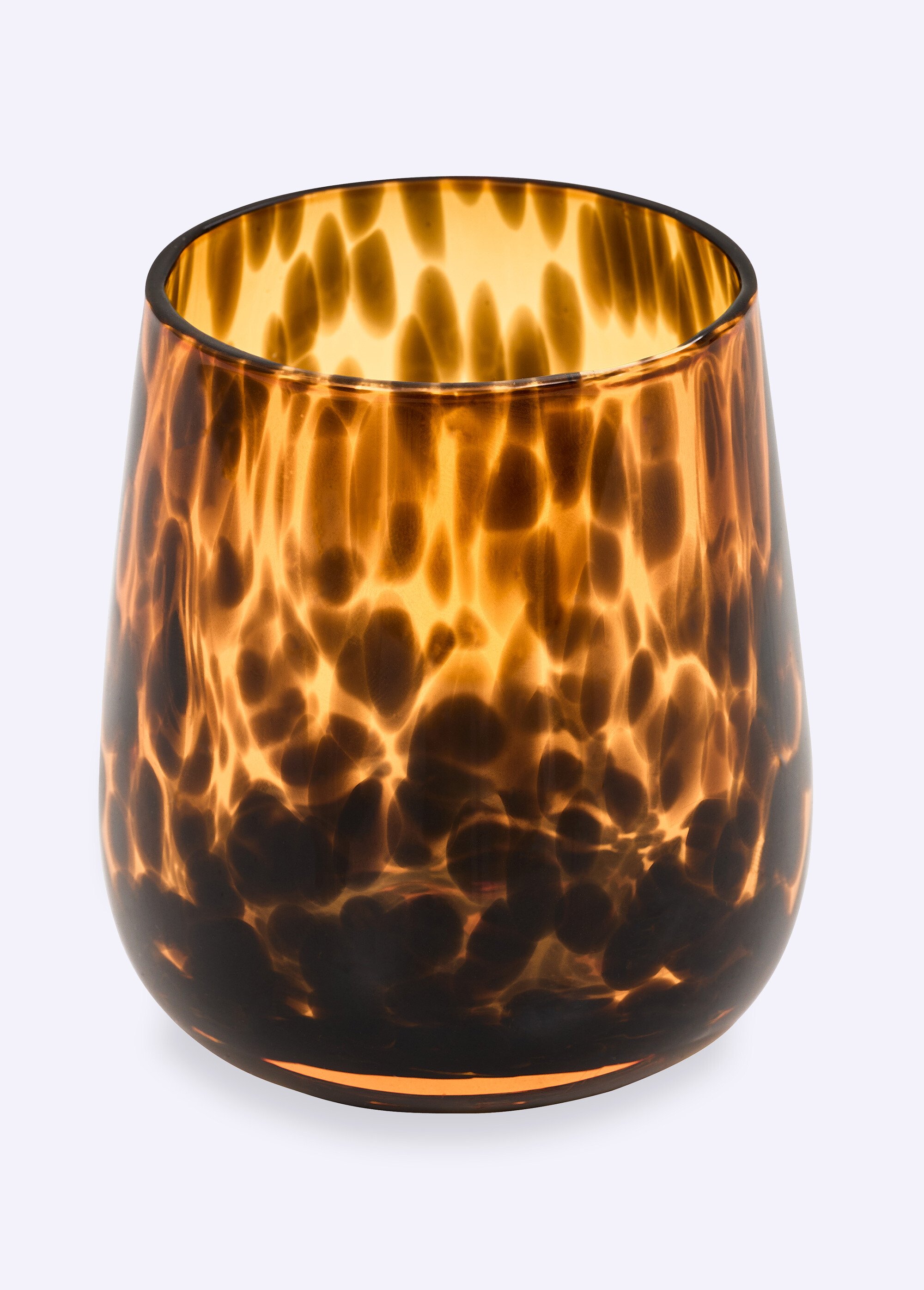 Gobelet salle de bain verre tacheté fumé Marron JJA-214712 FA1