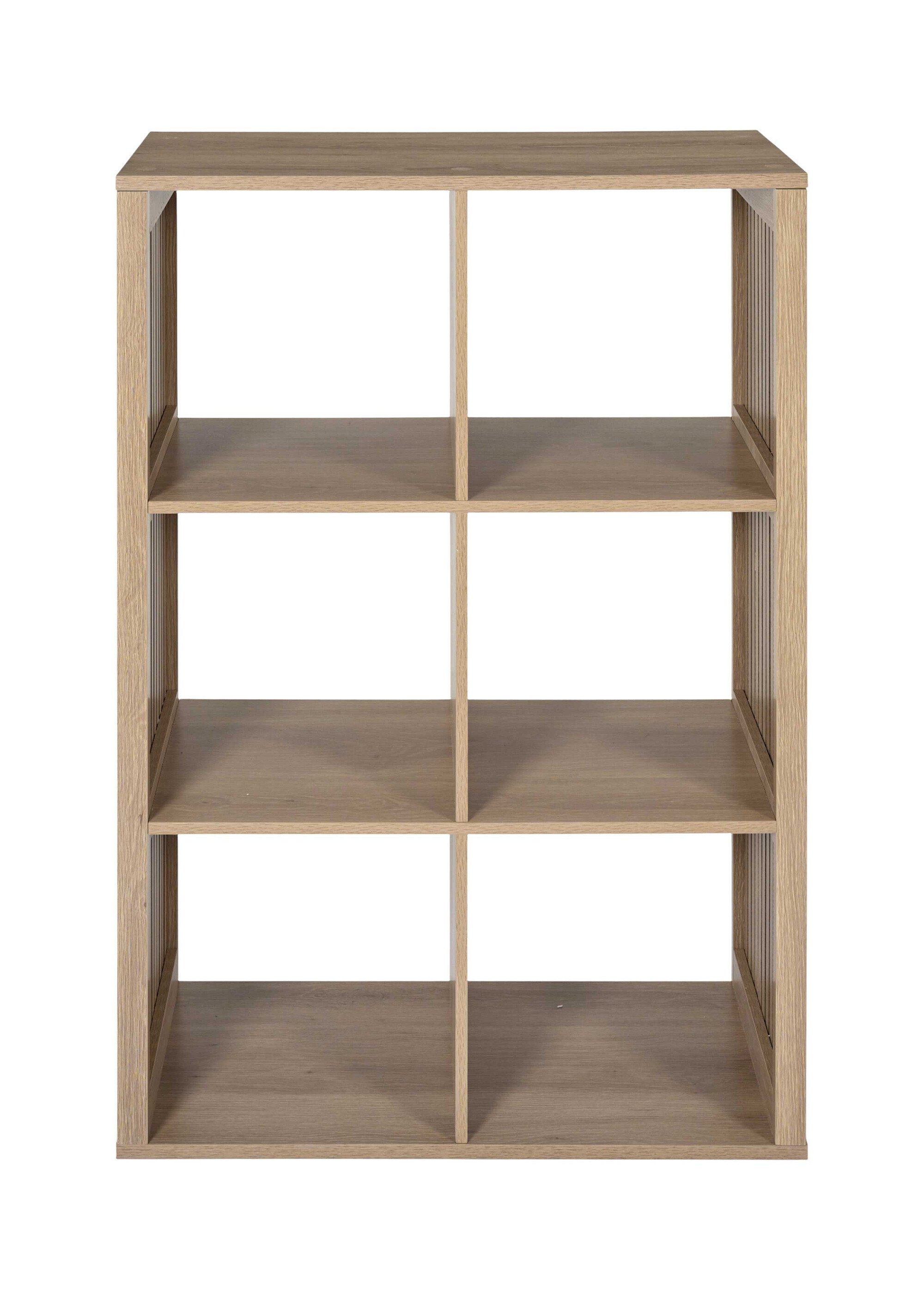 Meuble 6 cases côtés striés KLAUS MARRON CMP-HD7941 DE1