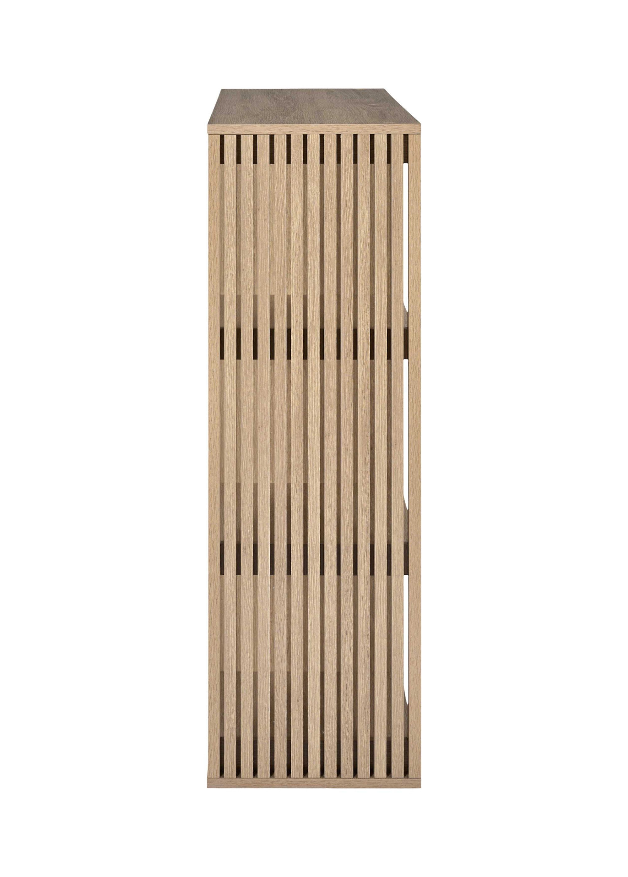 Meuble 6 cases côtés striés KLAUS MARRON CMP-HD7941 DE3