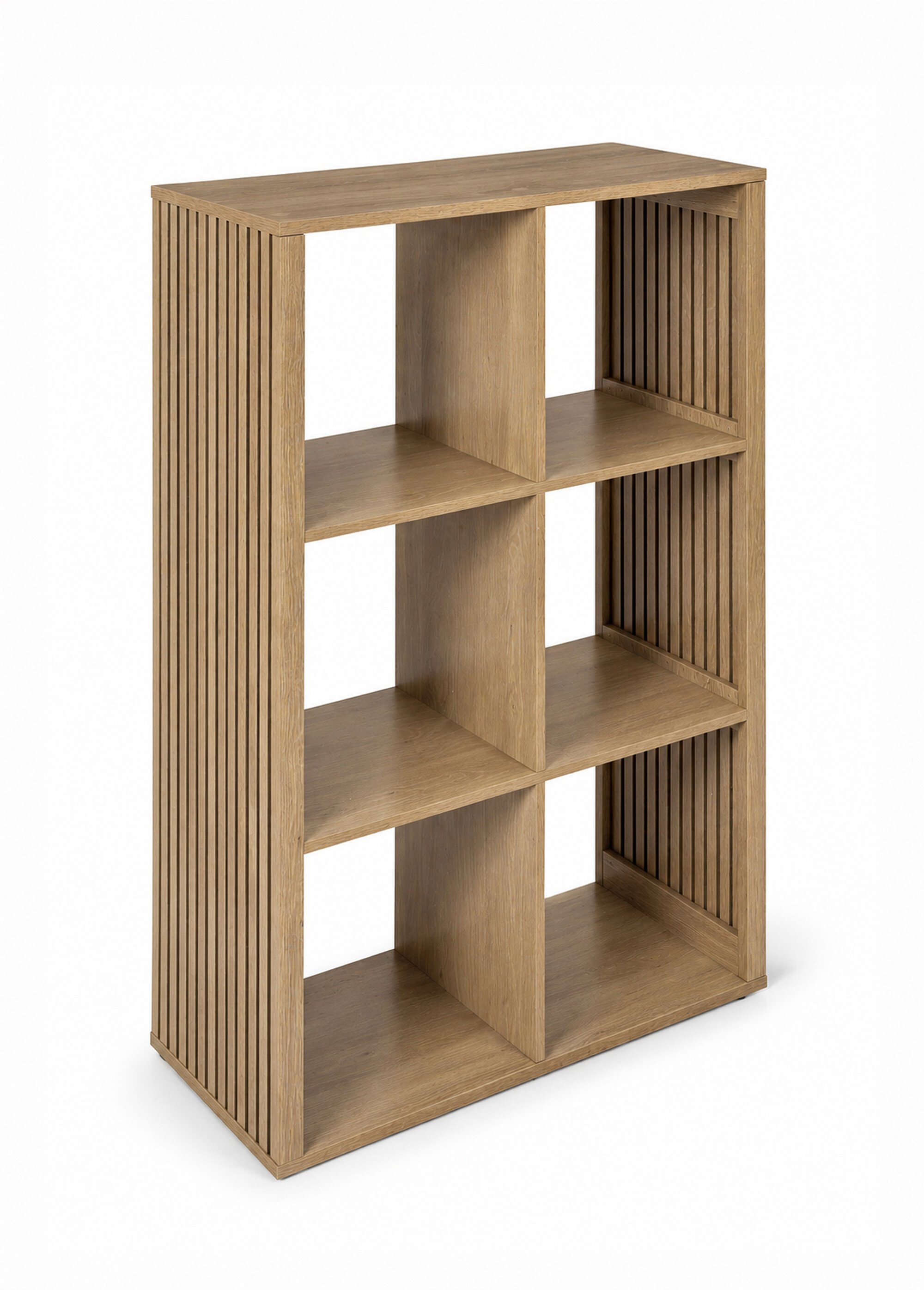 Meuble 6 cases côtés striés KLAUS MARRON CMP-HD7941 FA1