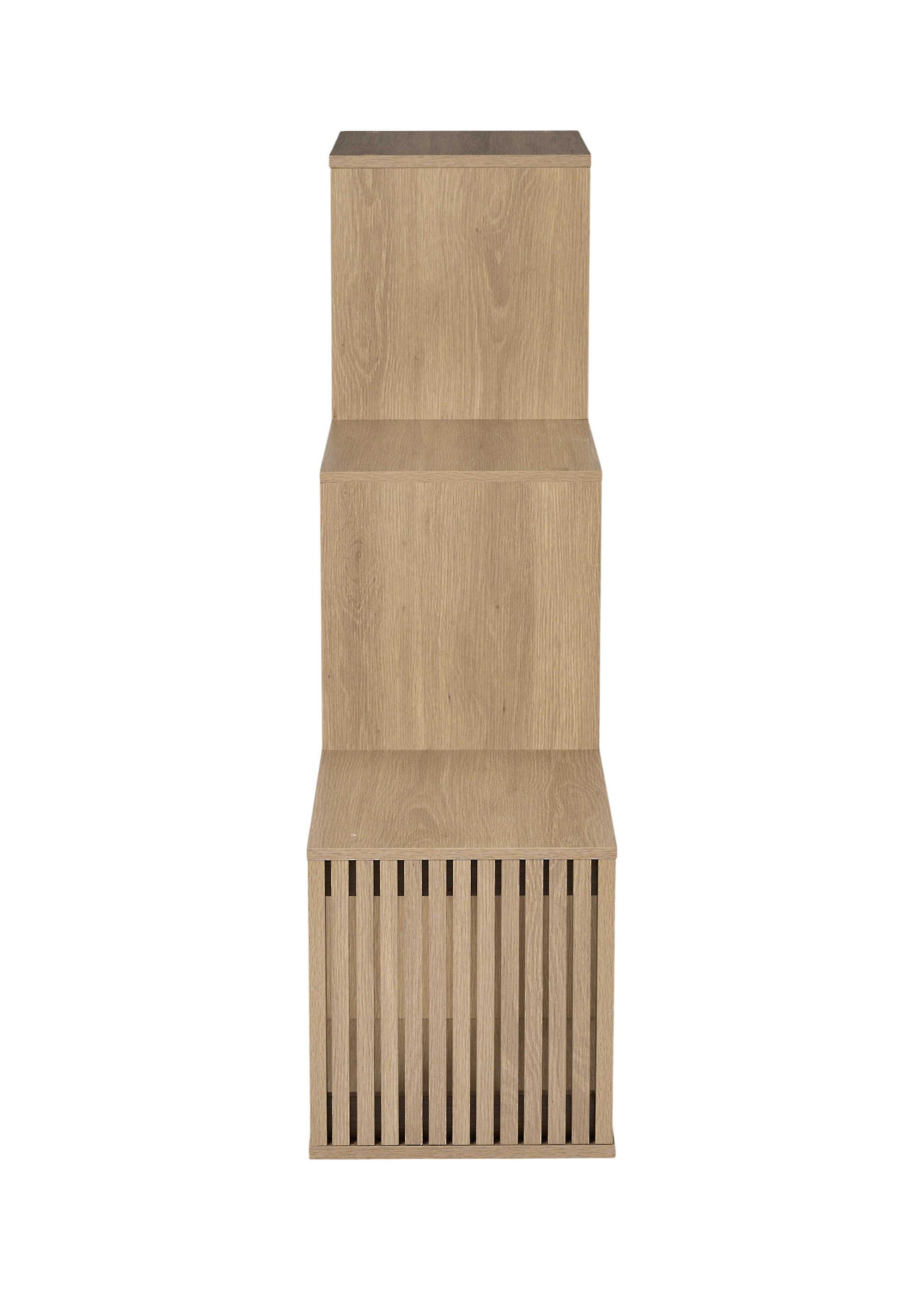 Meuble escalier 6 cases côtés striés KLAUS MARRON CMP-HD7940 DE2
