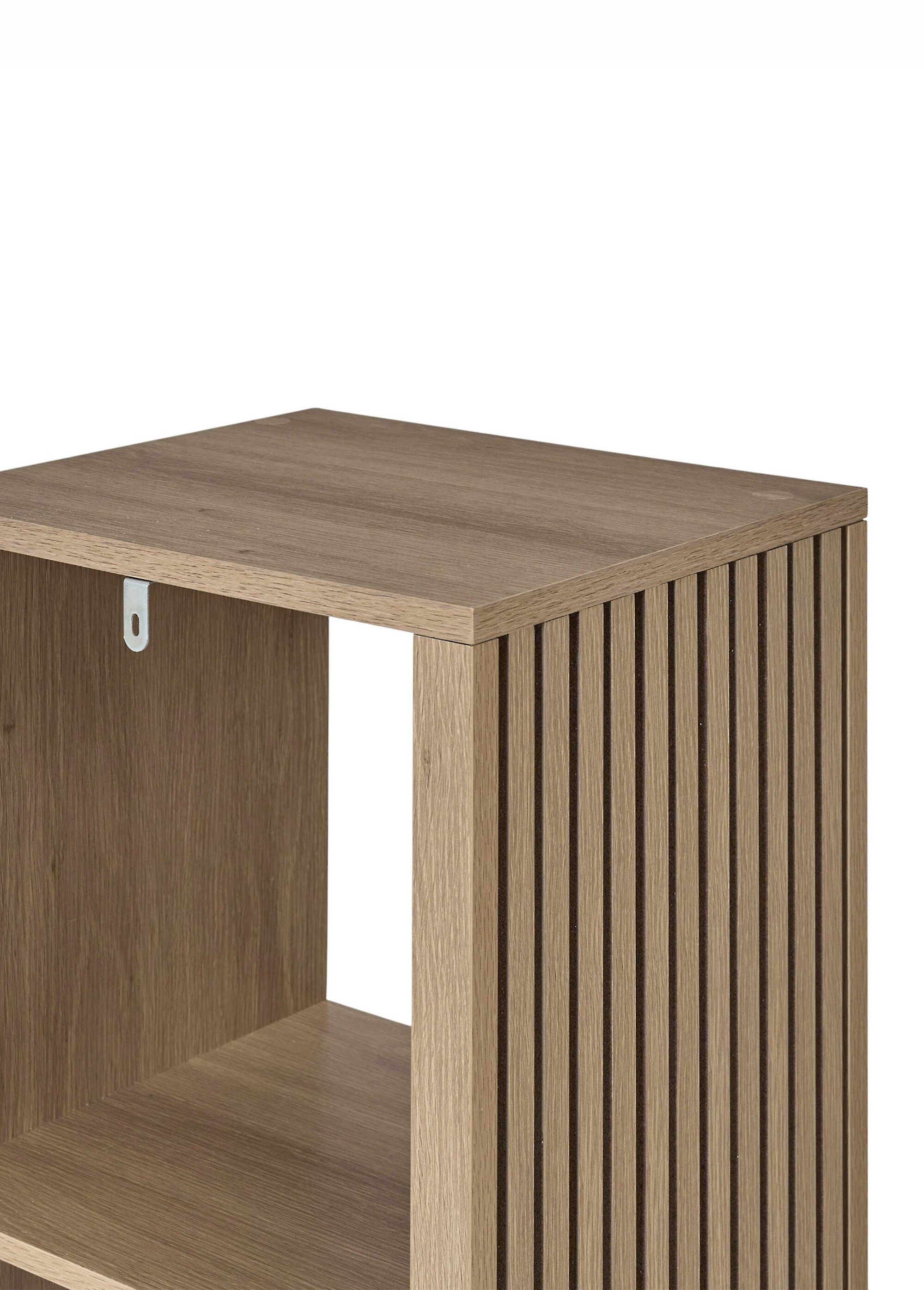 Meuble escalier 6 cases côtés striés KLAUS MARRON CMP-HD7940 DE3