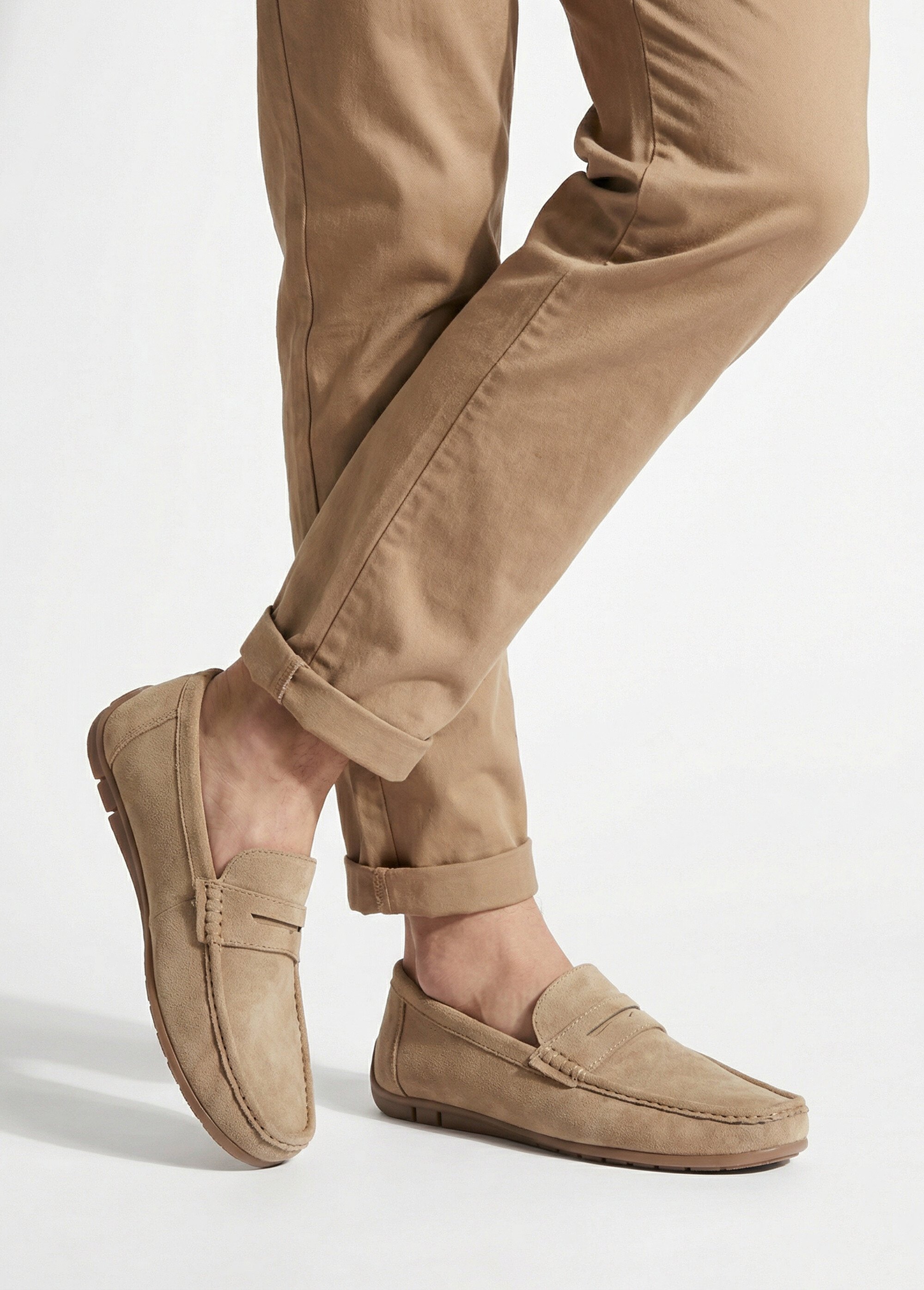 Mocassins suédine, semelle antidérapante Homme Beige JANNZX549 SI1