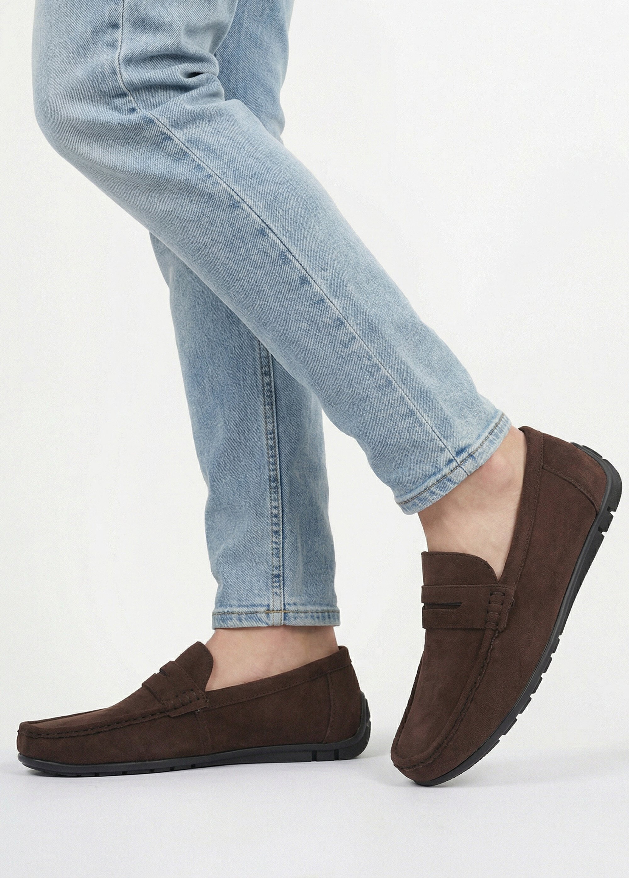 Mocassins suédine, semelle antidérapante Homme Marron JANNZX549 SI1