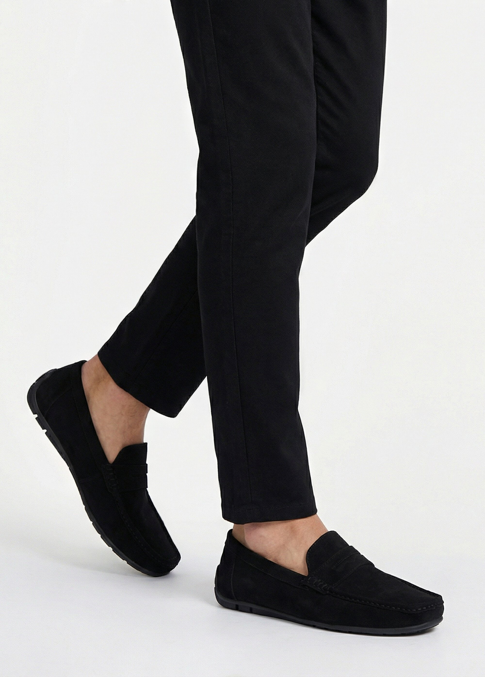 Mocassins suédine, semelle antidérapante Homme Noir JANNZX549 SI1