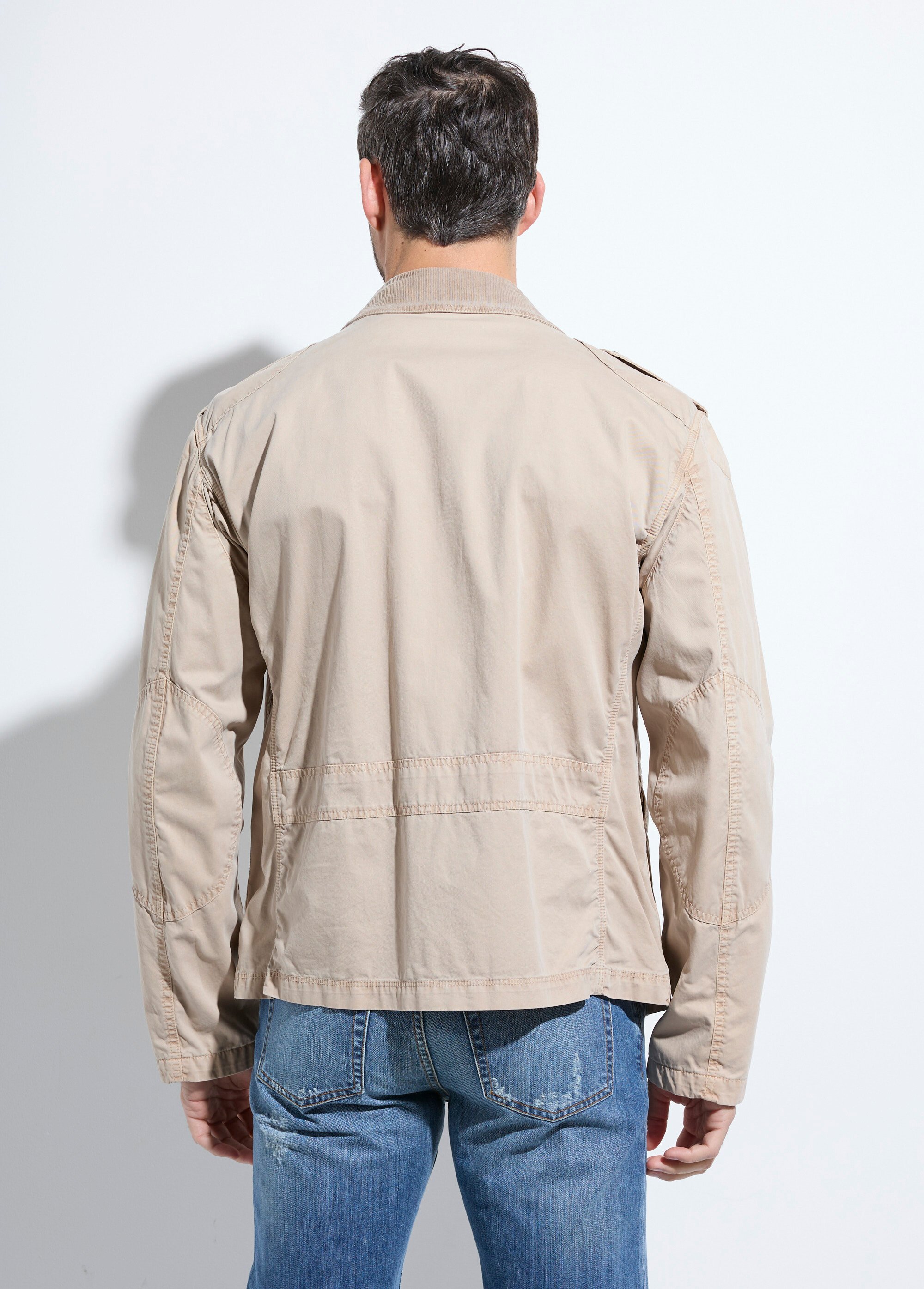 Parka mi-saison col montant en coton