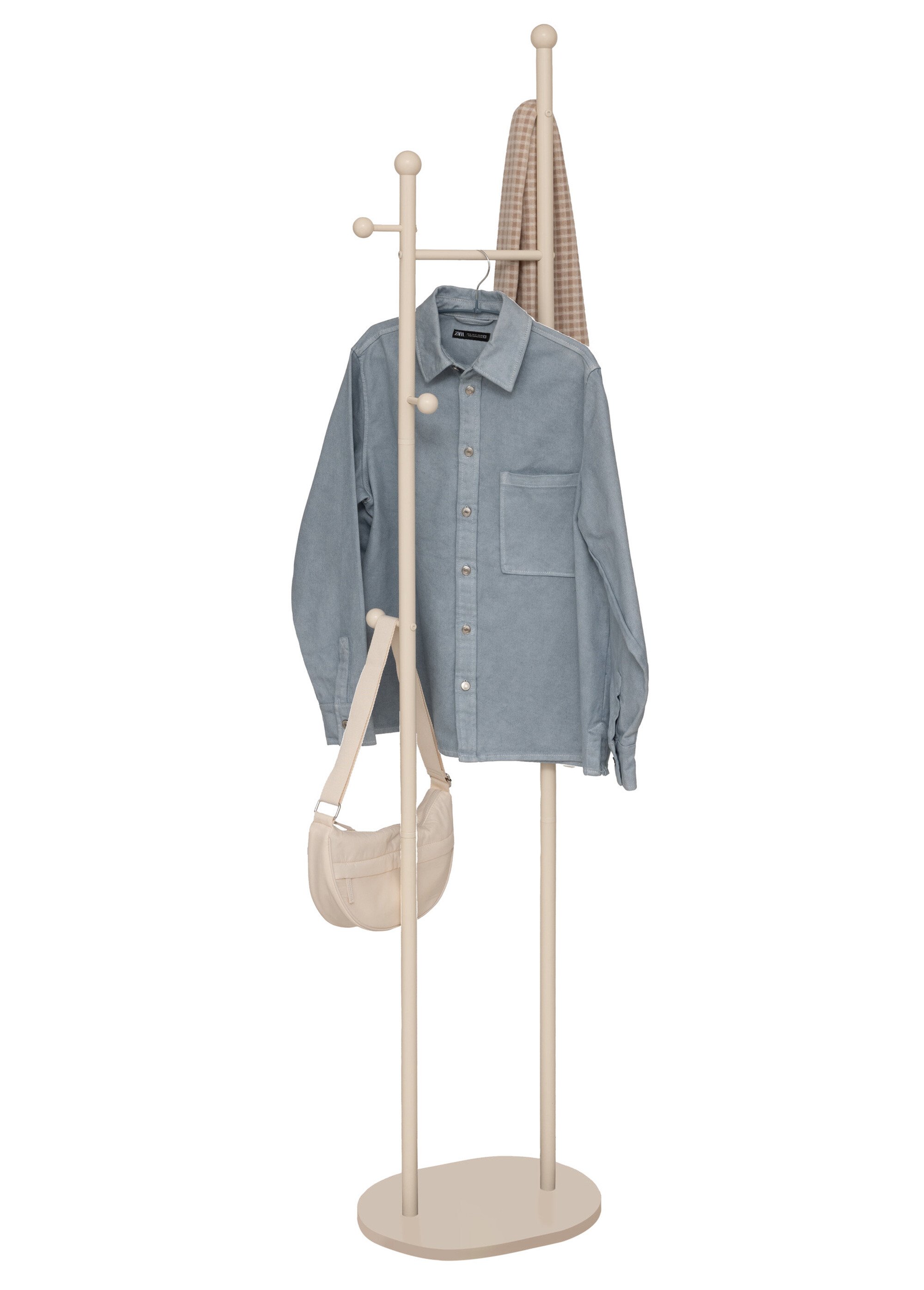 Porte manteau design acier, 6 patères GRIS JJA-209344 SI1