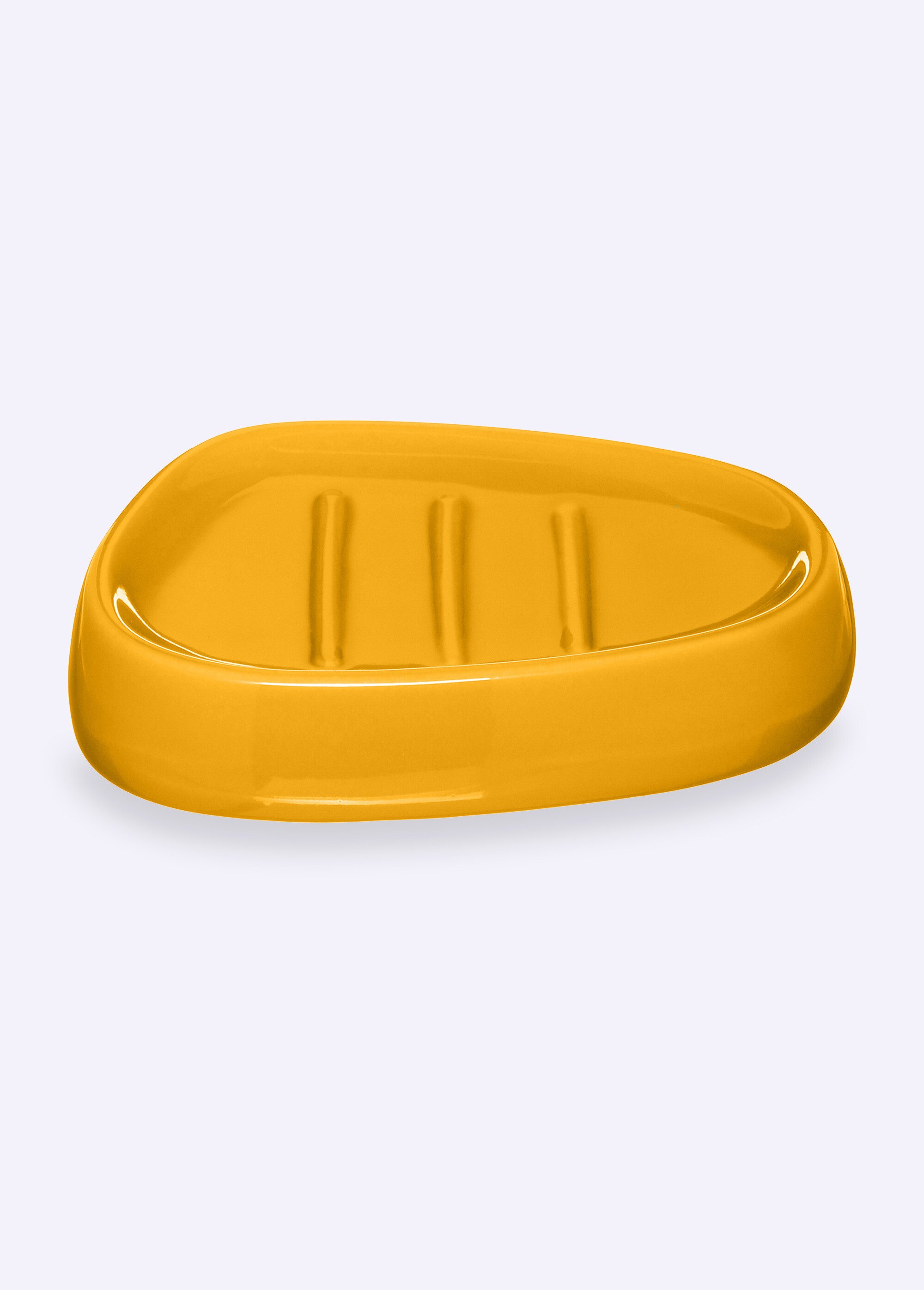 Porte savon céramique forme galet Jaune JJA-138015K FA1