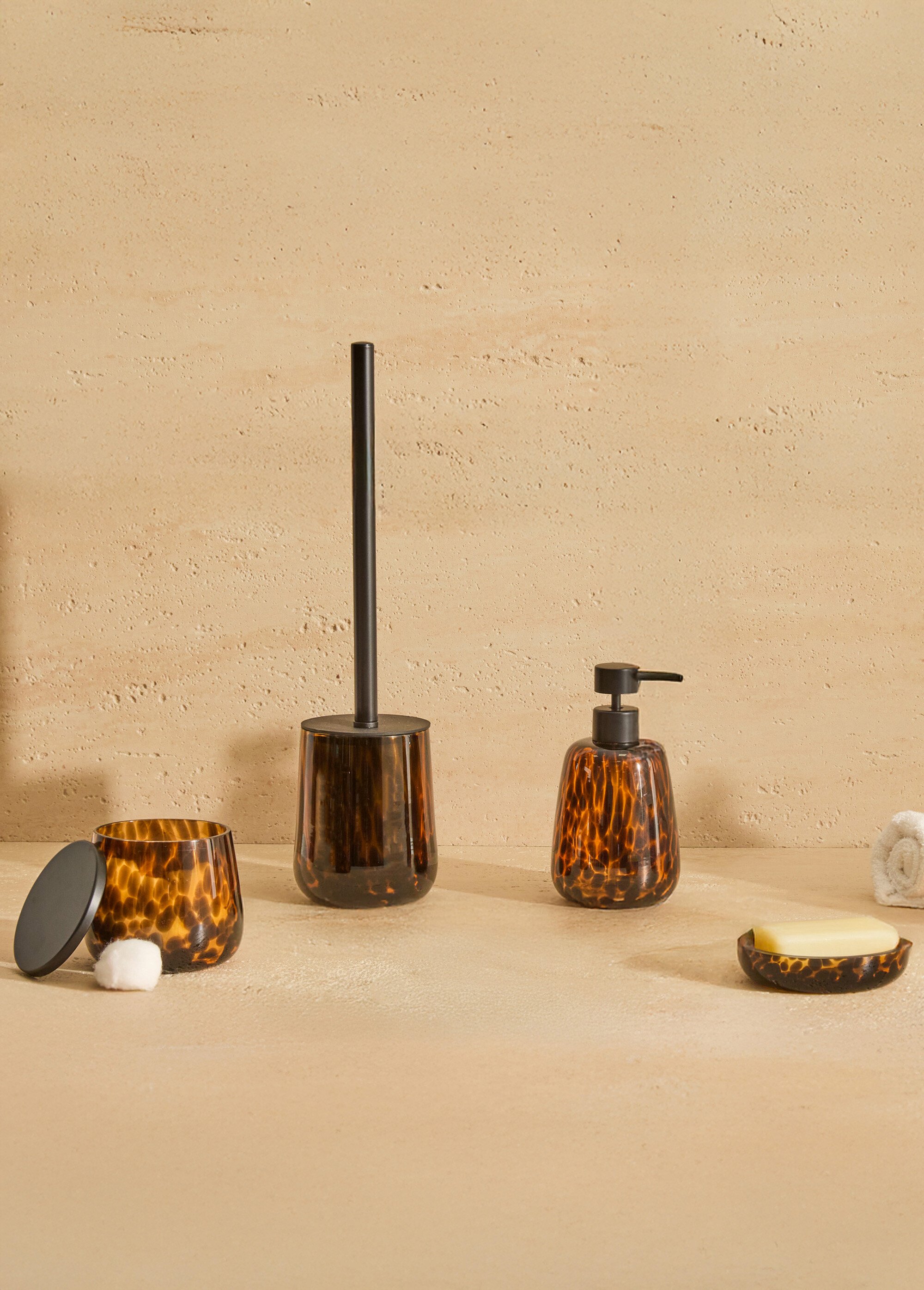 Porte savon en verre tacheté fumé Marron JJA-214714 SI1