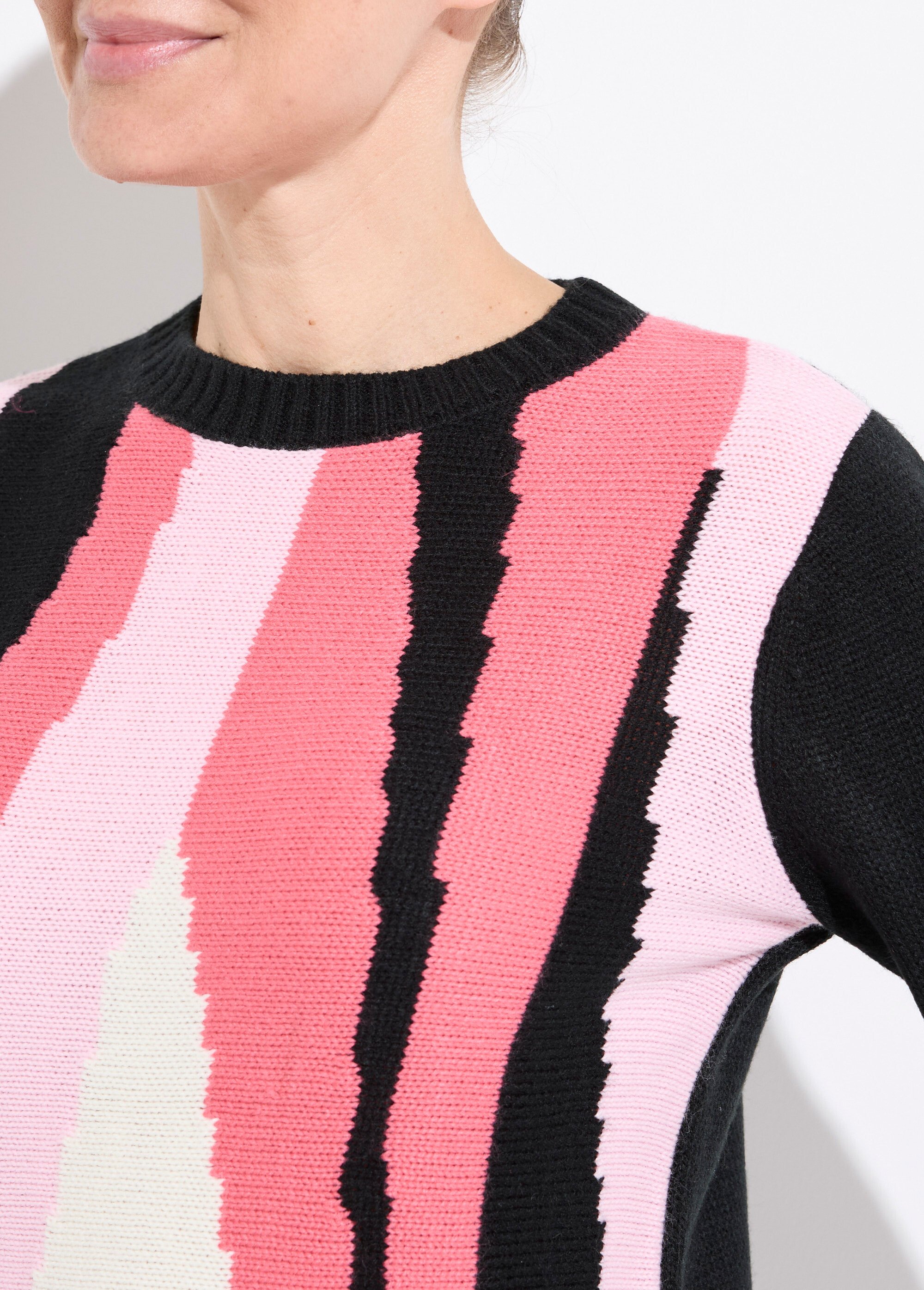 Pull chaud col rond jacquard graphique