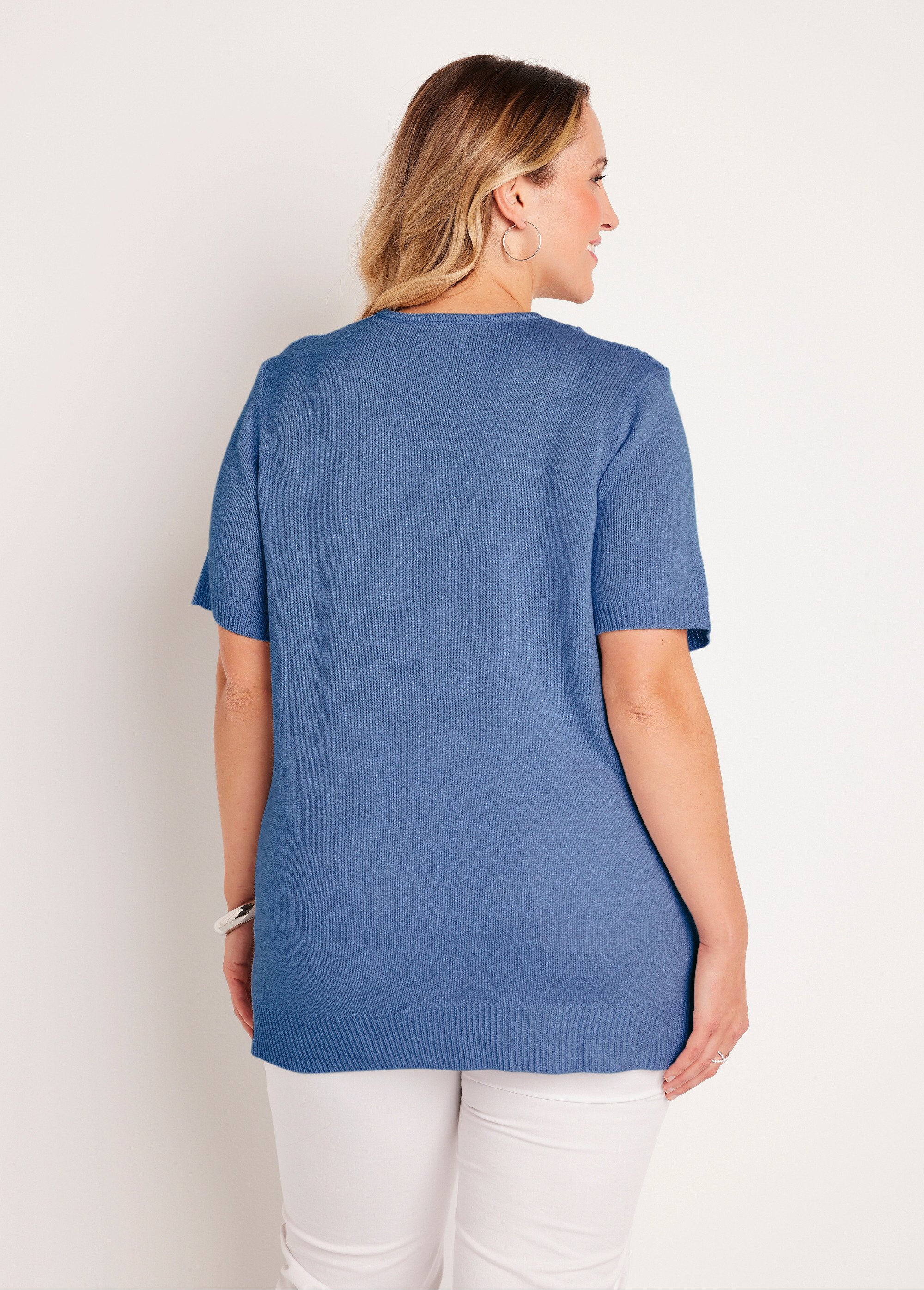 Pull-tunique long col V