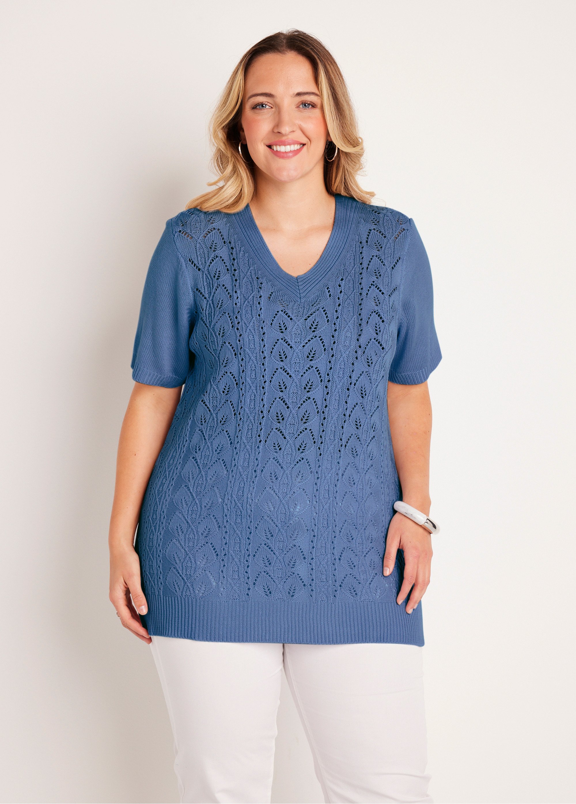 Pull-tunique long col V