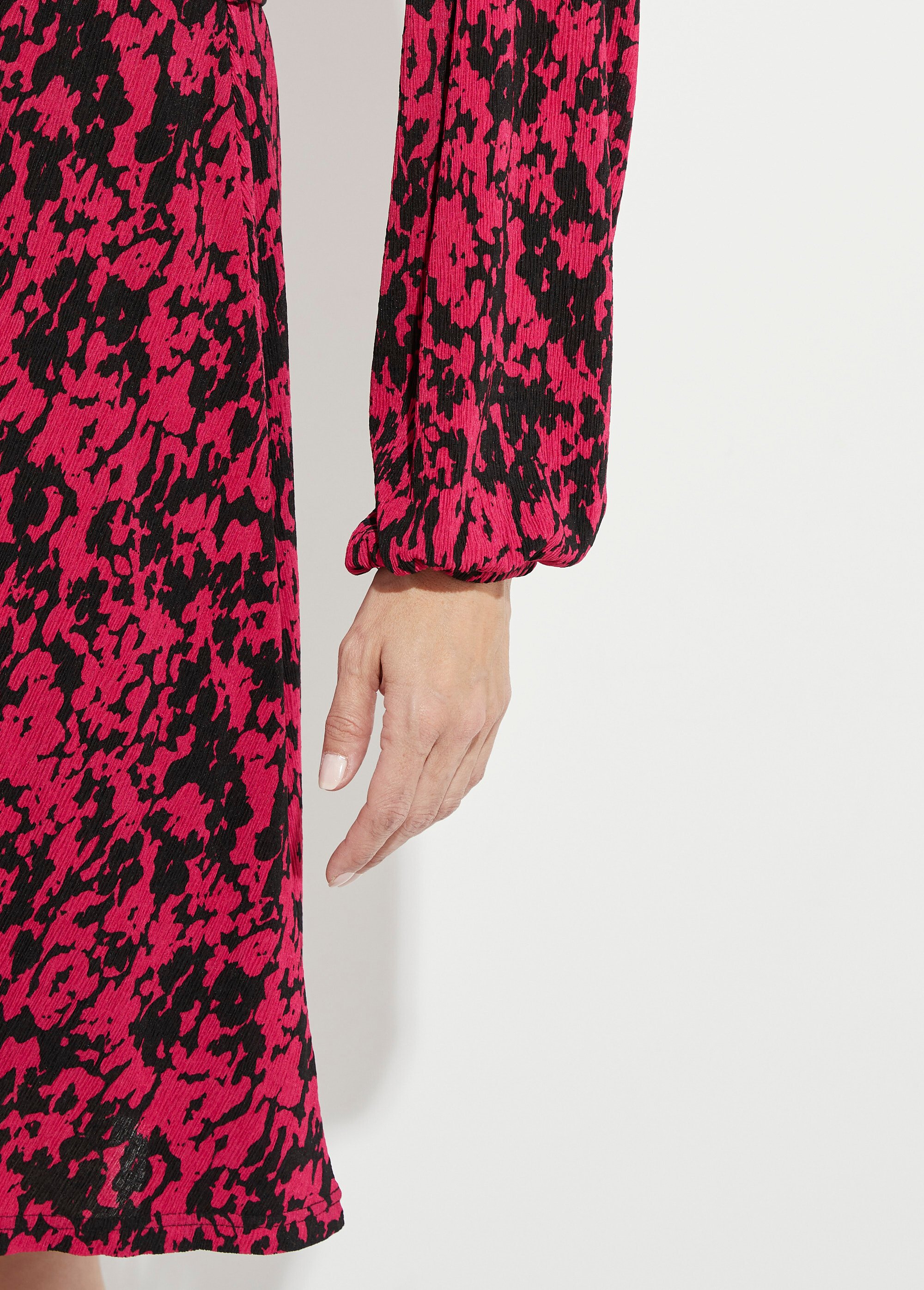 Robe courte cache-coeur imprimé tachiste Femme Noir HANNA DE3