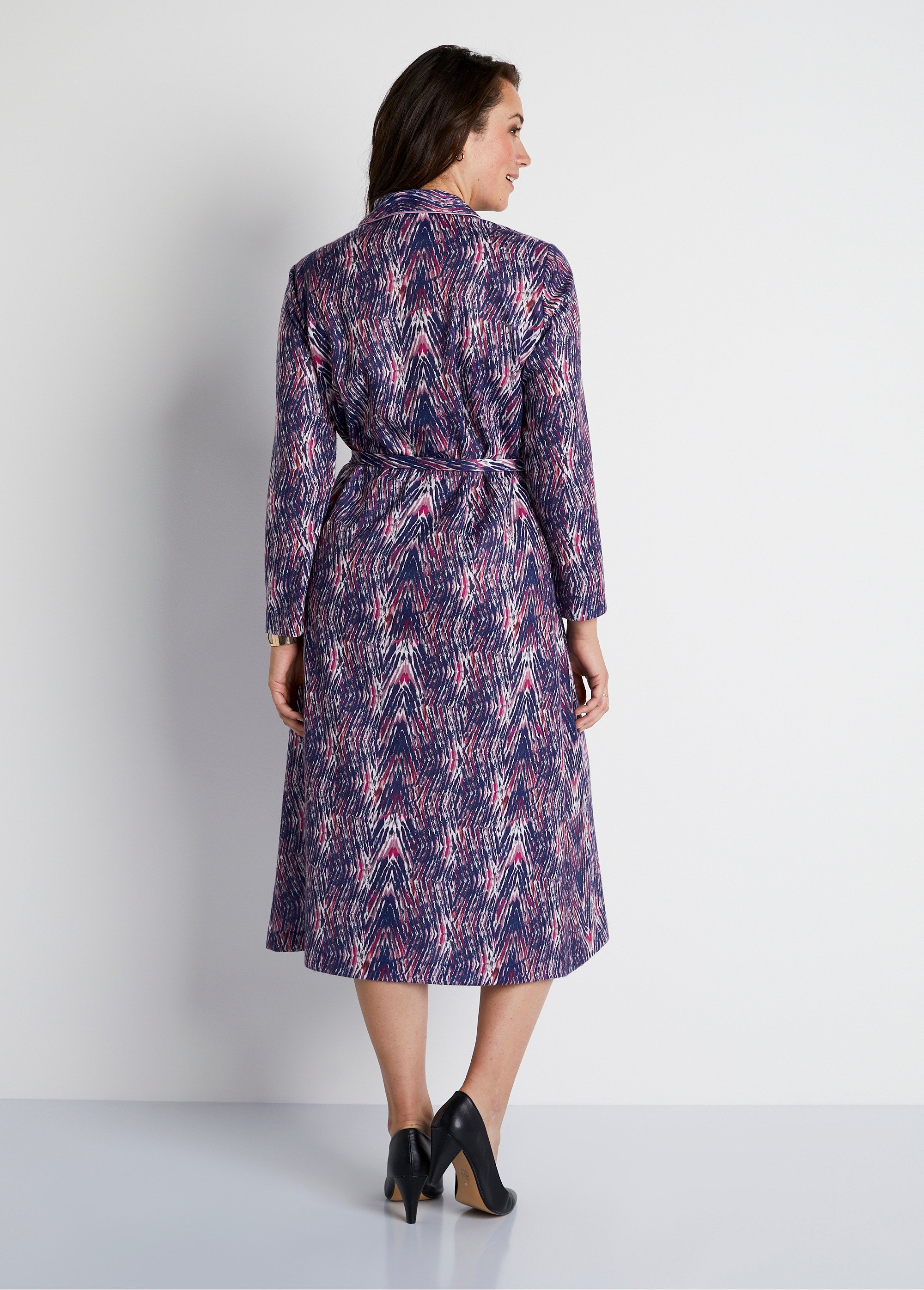 Robe mi-longue évasée imprimée