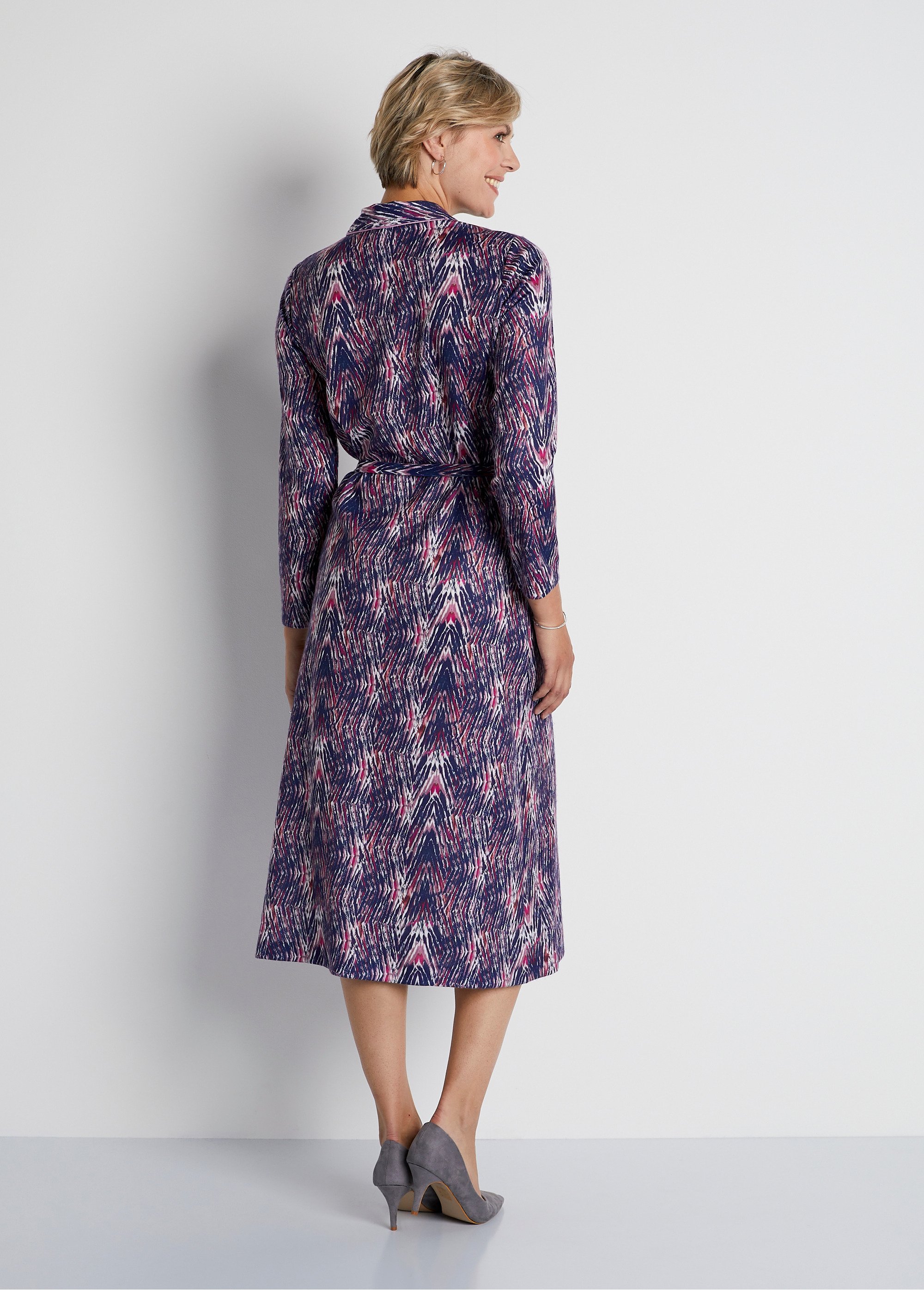 Robe mi-longue évasée imprimée