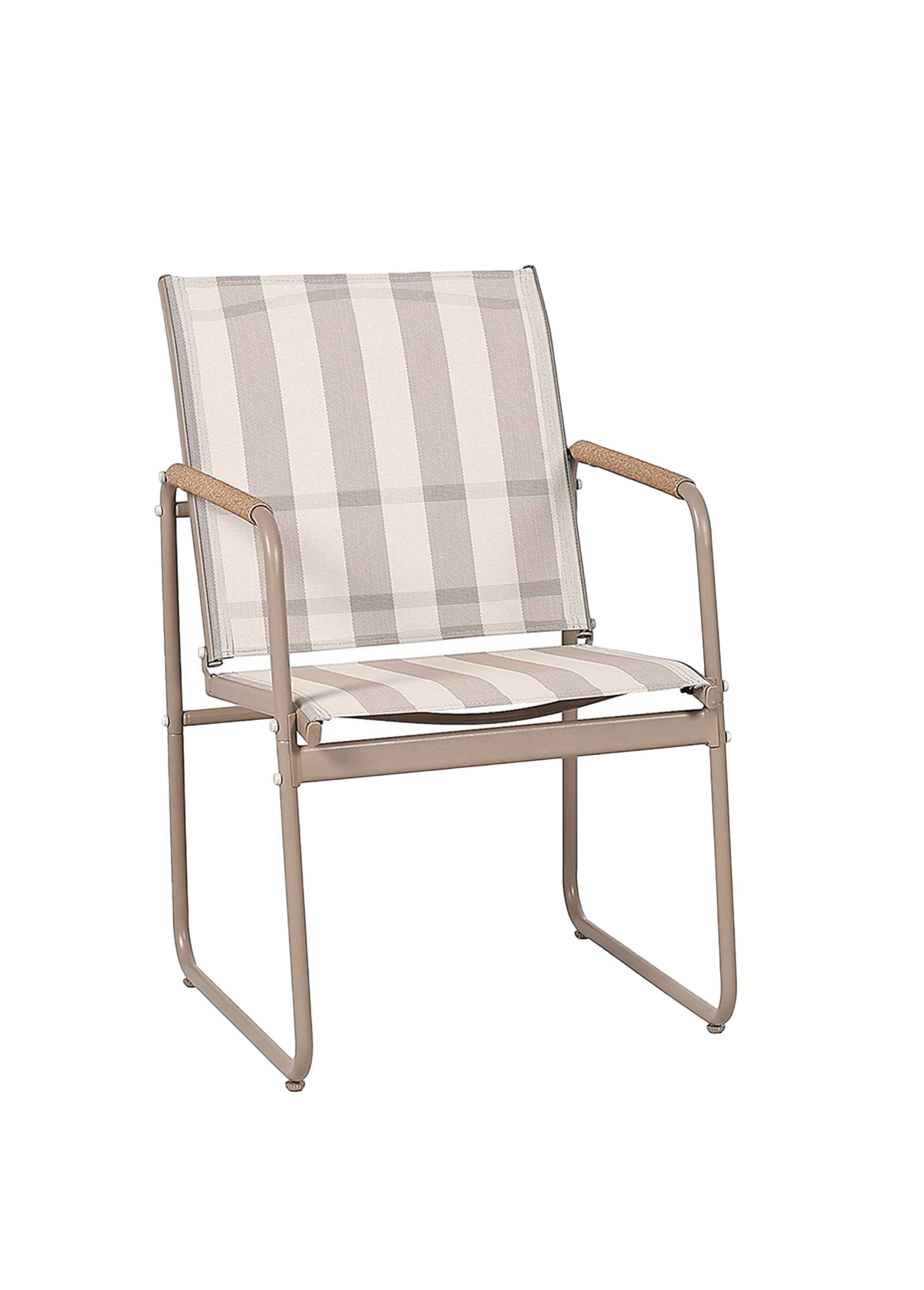 Salon de jardin 3 pièces toile rayée BEIGE CMP-HDO7435 DE1