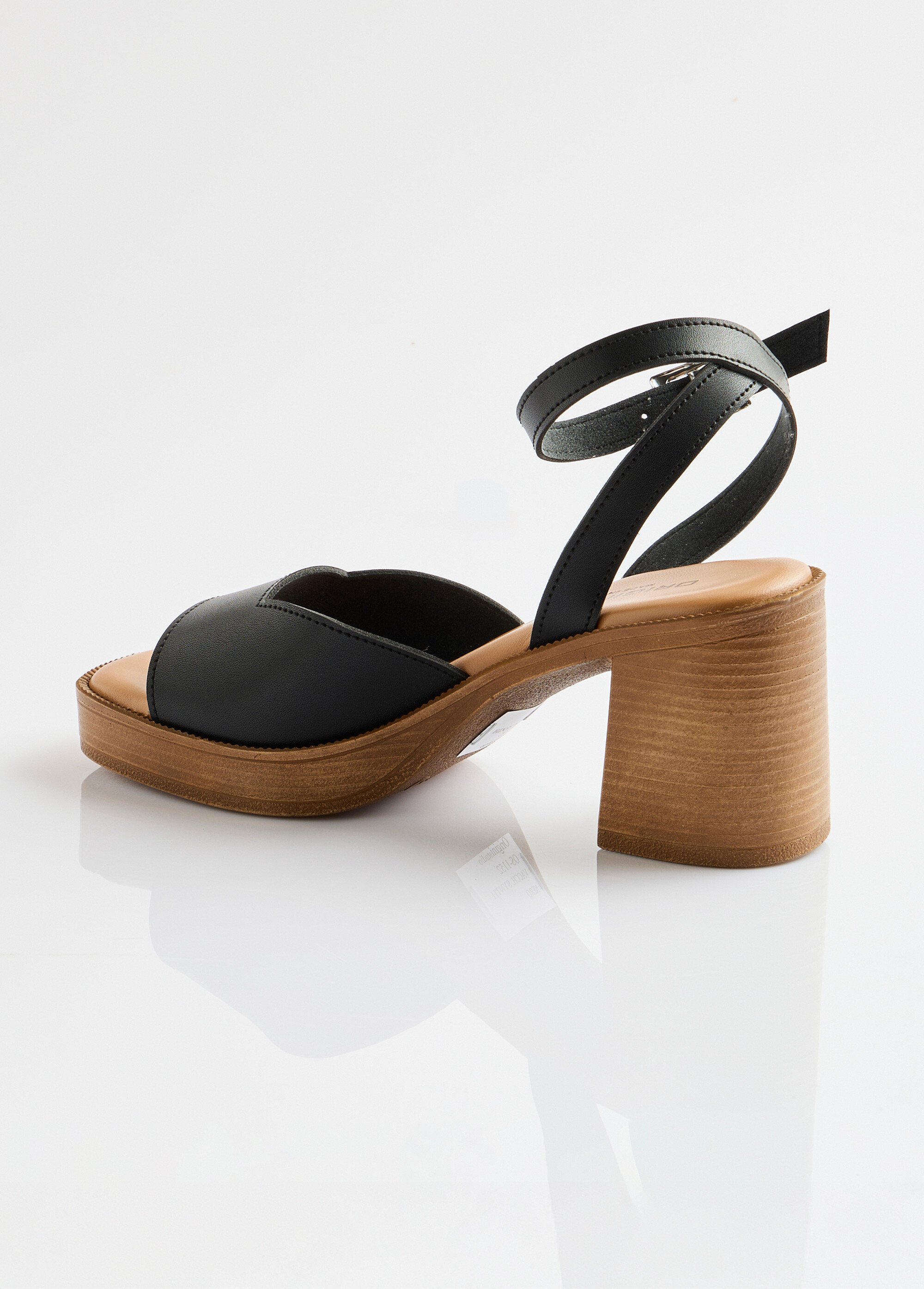 Sandales plateforme talon effet bois Femme Noir ORIOLE DO1