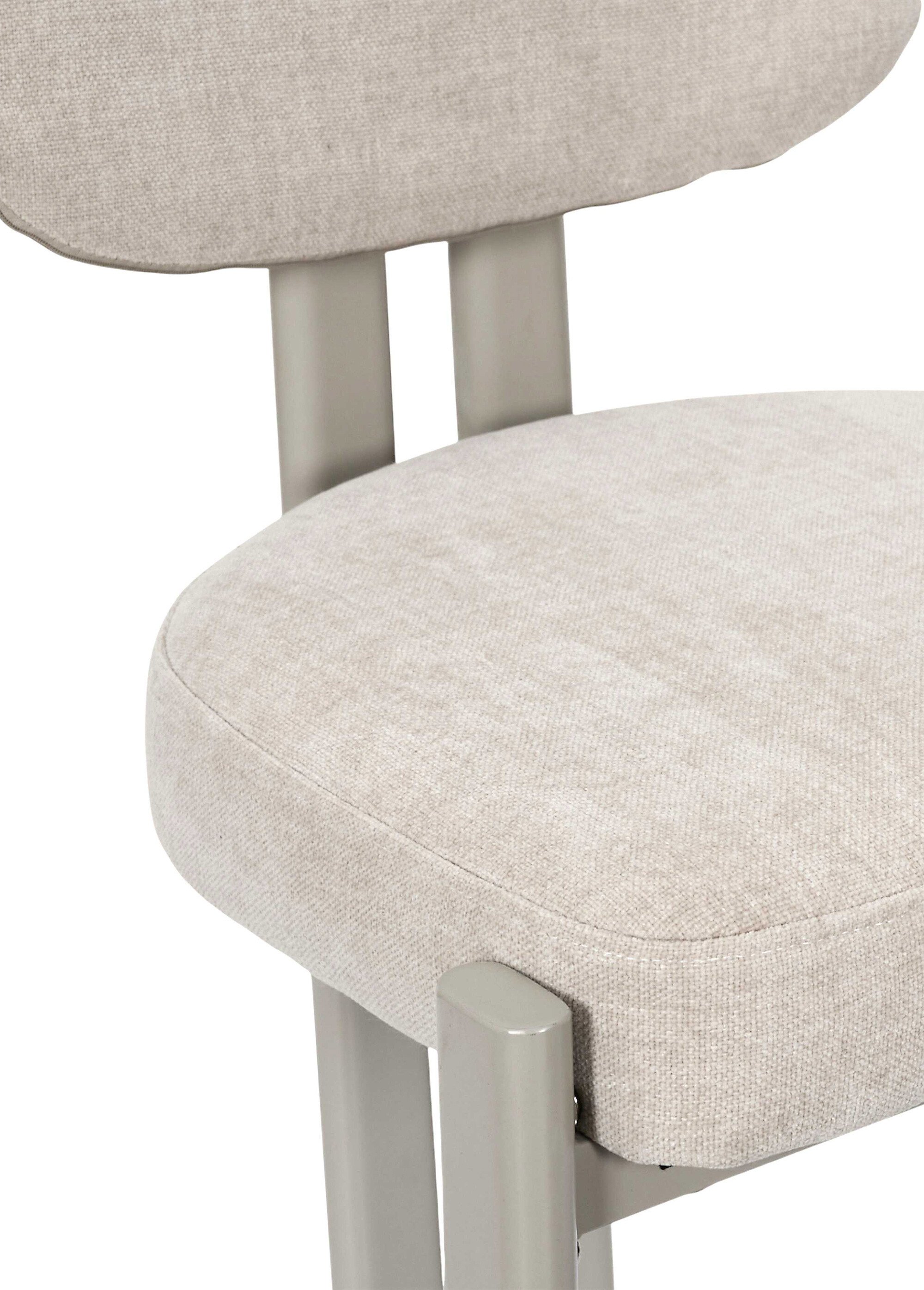 Set de 2 Chaises design chenille EMILIA BEIGE CMP-HD7808 DE2