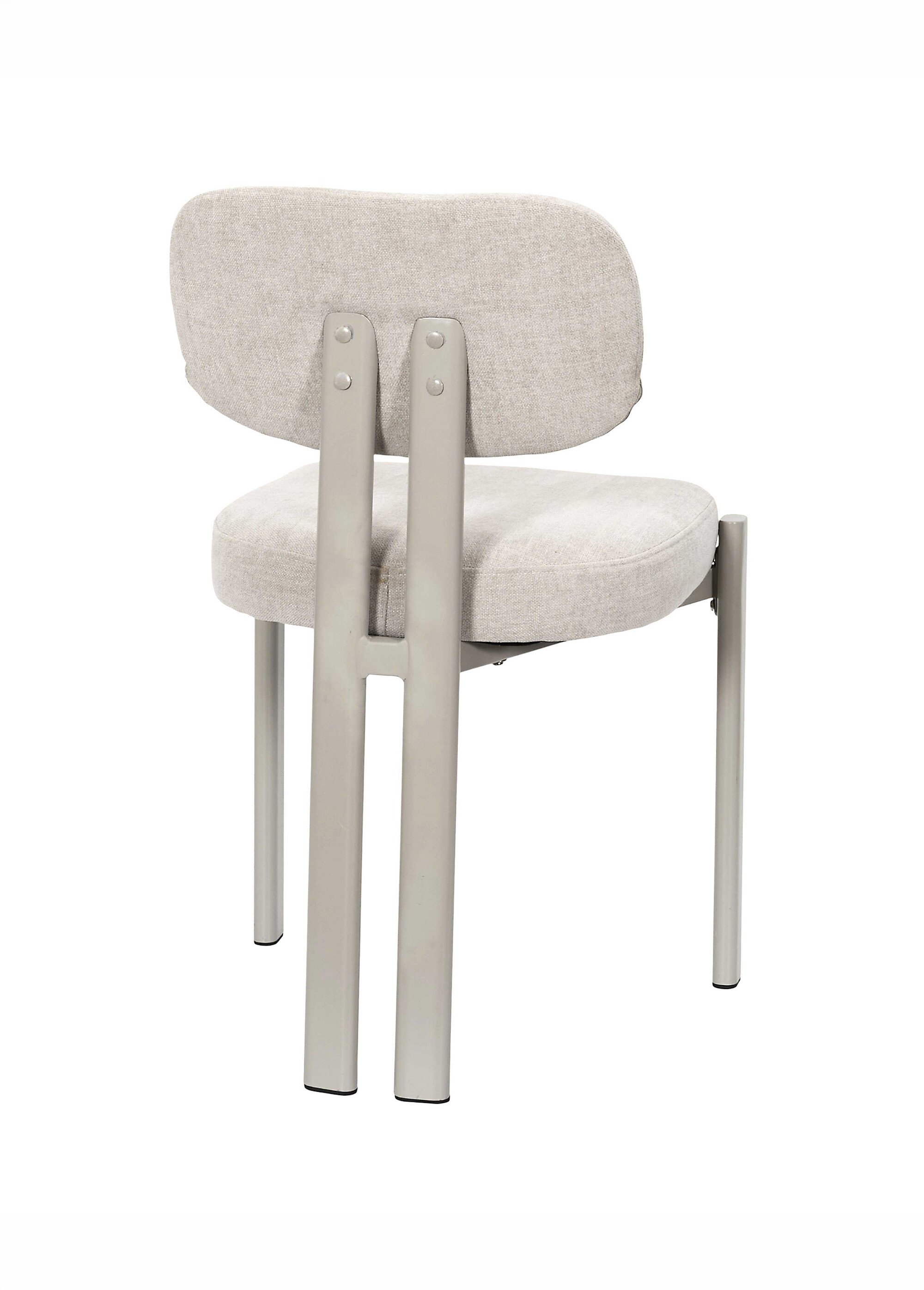 Set de 2 Chaises design chenille EMILIA BEIGE CMP-HD7808 DO1