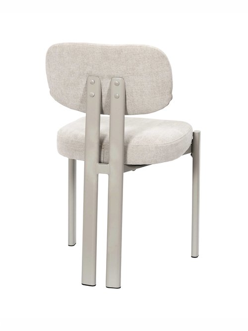 Set de 2 Chaises design chenille EMILIA BEIGE CMP-HD7808 DO1
