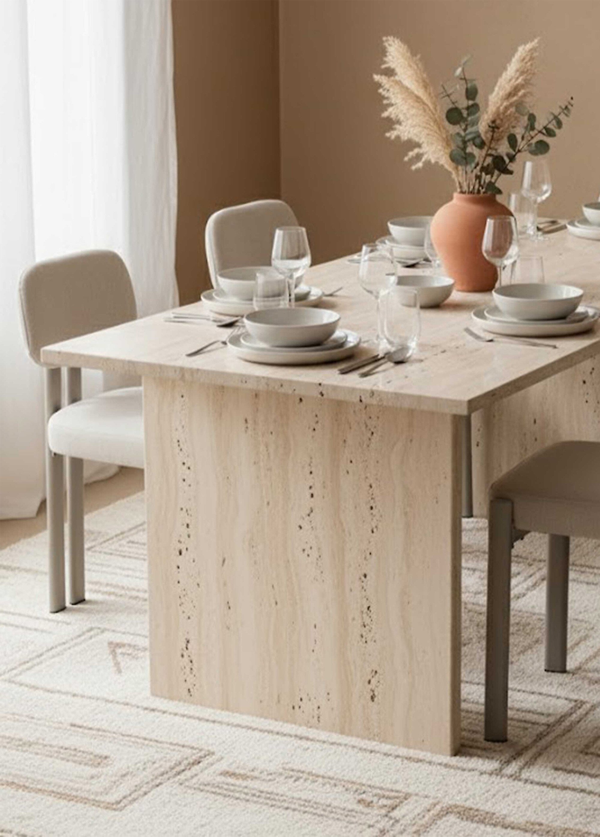 Set de 2 Chaises design chenille EMILIA BEIGE CMP-HD7808 SI1