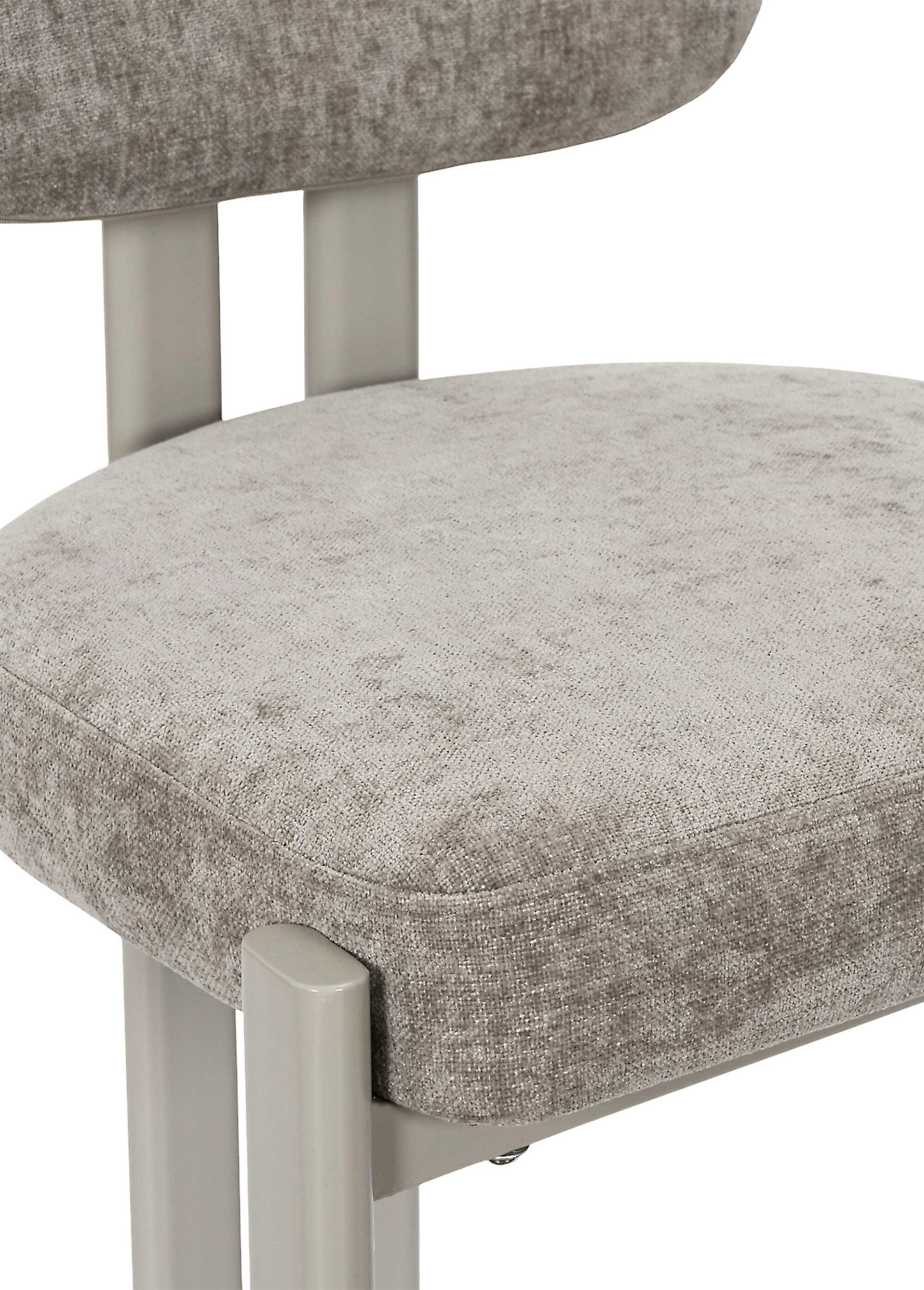 Set de 2 Chaises design chenille EMILIA MARRON CMP-HD7808 DE2