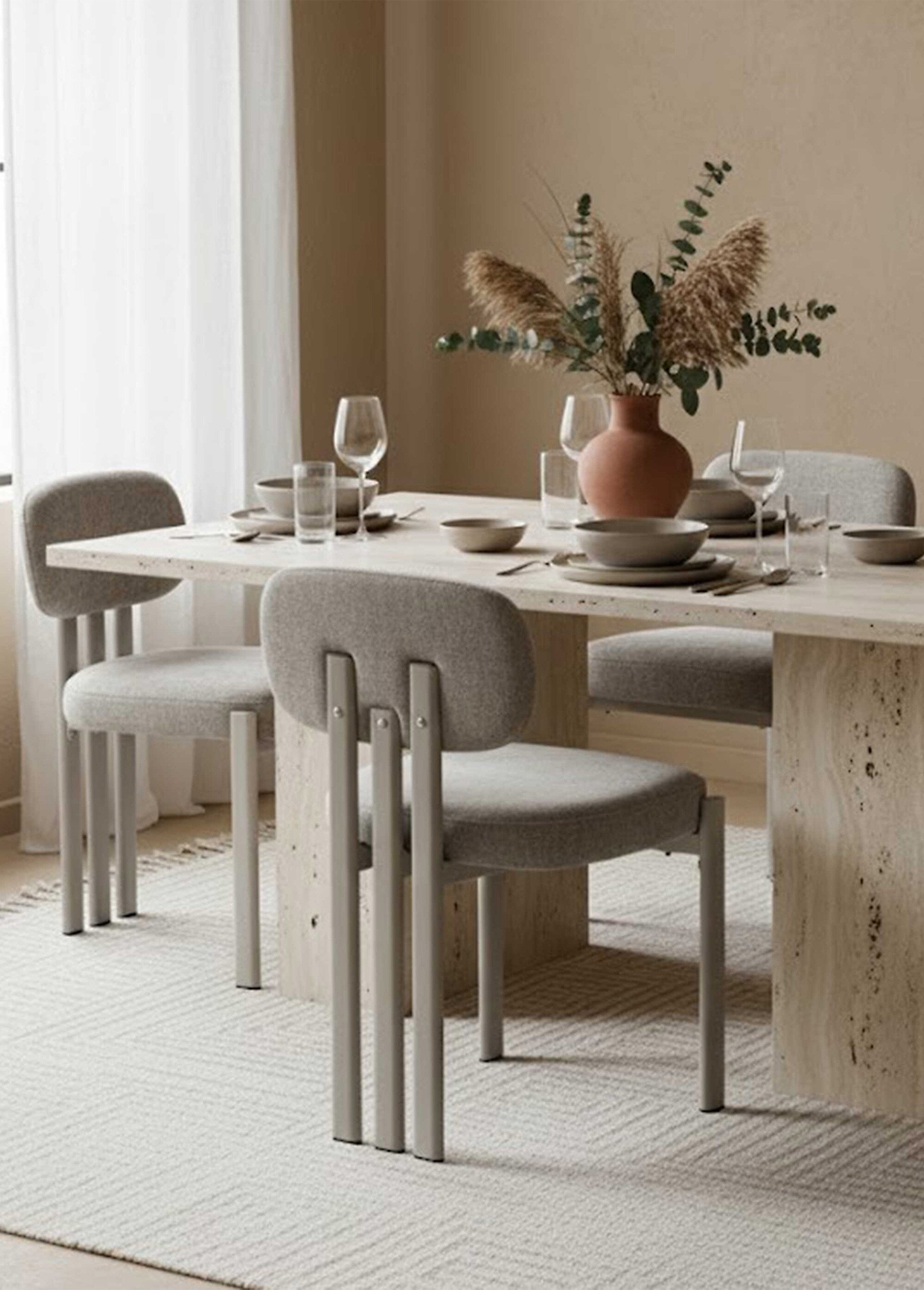 Set de 2 Chaises design chenille EMILIA MARRON CMP-HD7808 SI1