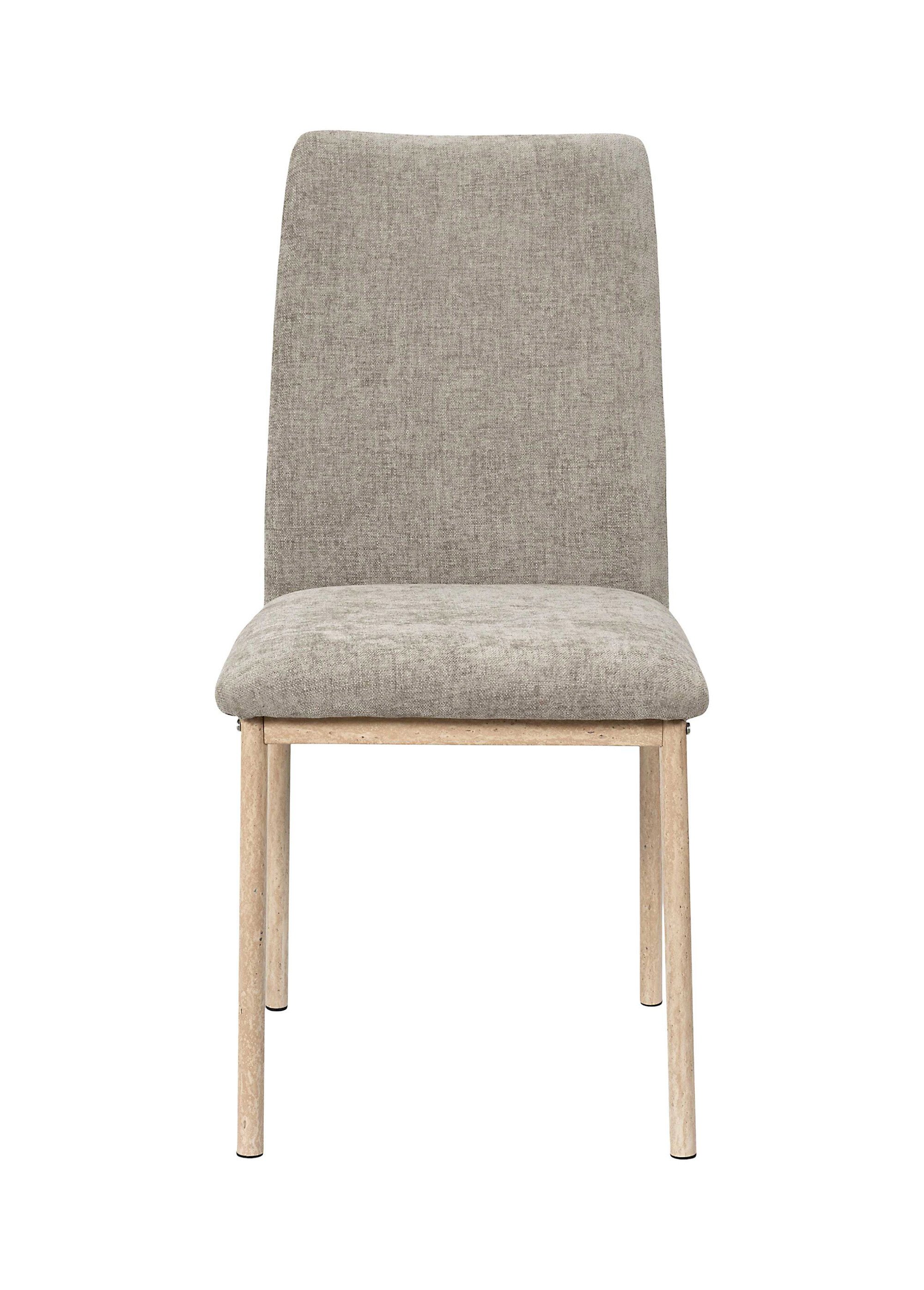 Set de 2 Chaises tissu chenille EMILIA MARRON CMP-HD7791 DE1