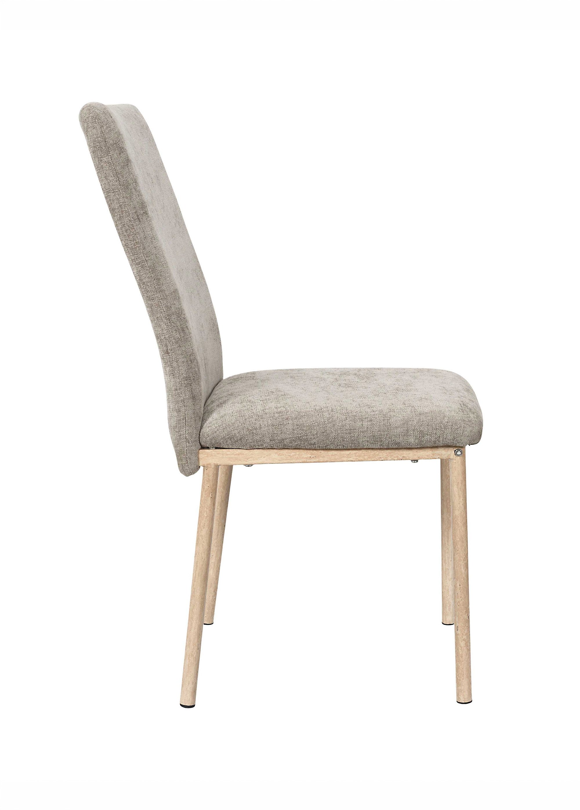 Set de 2 Chaises tissu chenille EMILIA MARRON CMP-HD7791 DR1