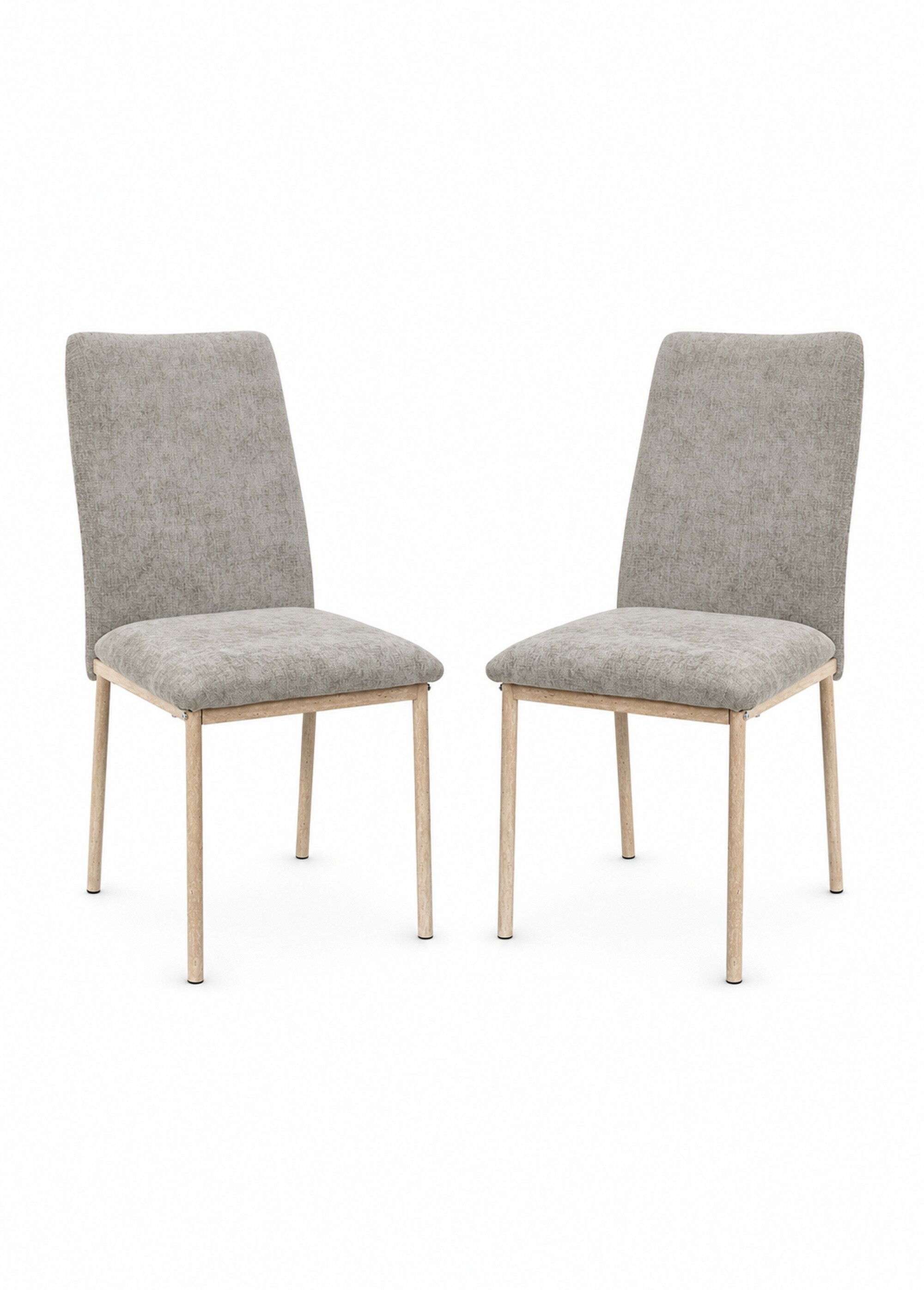 Set de 2 Chaises tissu chenille EMILIA MARRON CMP-HD7791 FA1