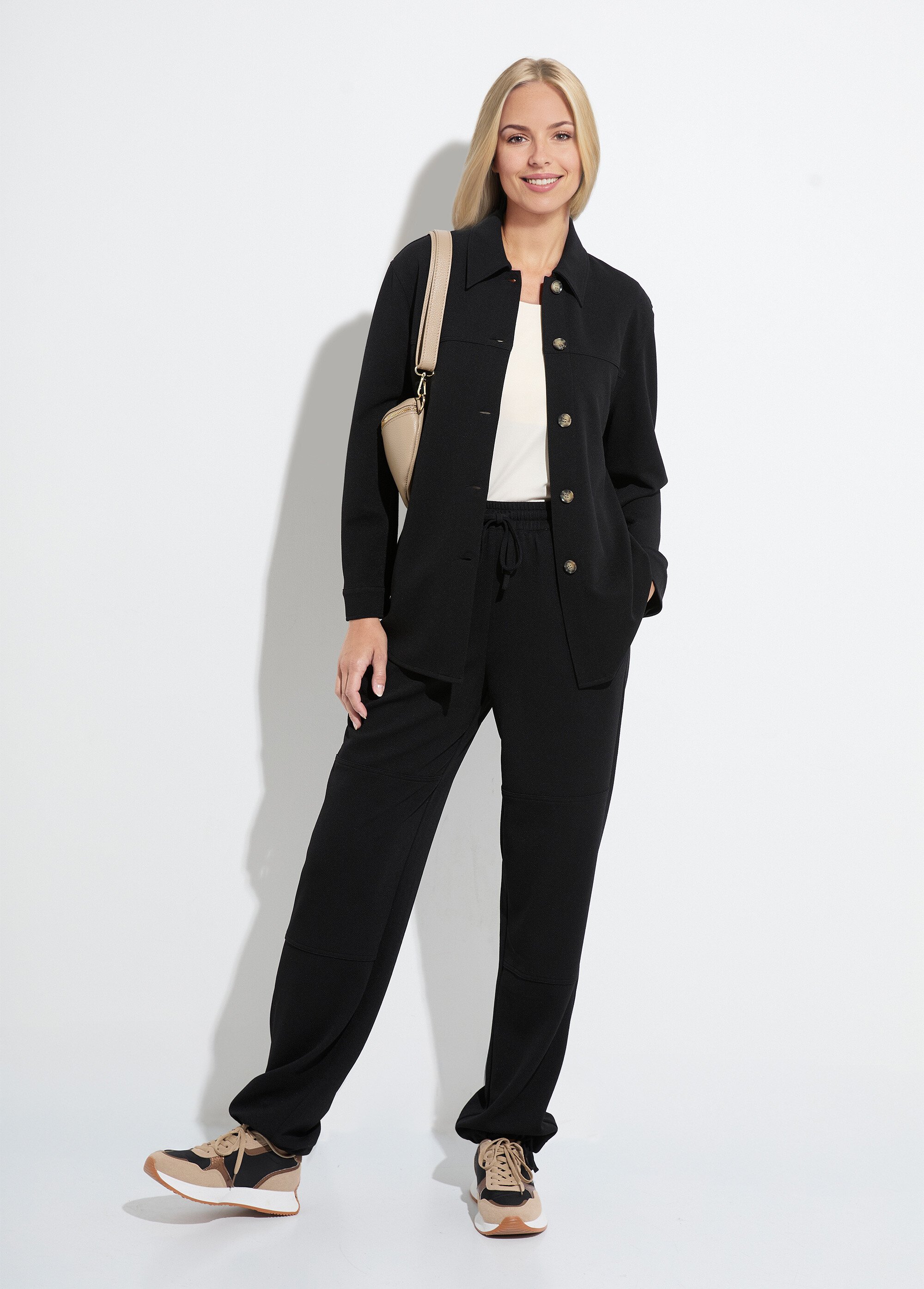 Surchemise boutonnée maille crêpe unie