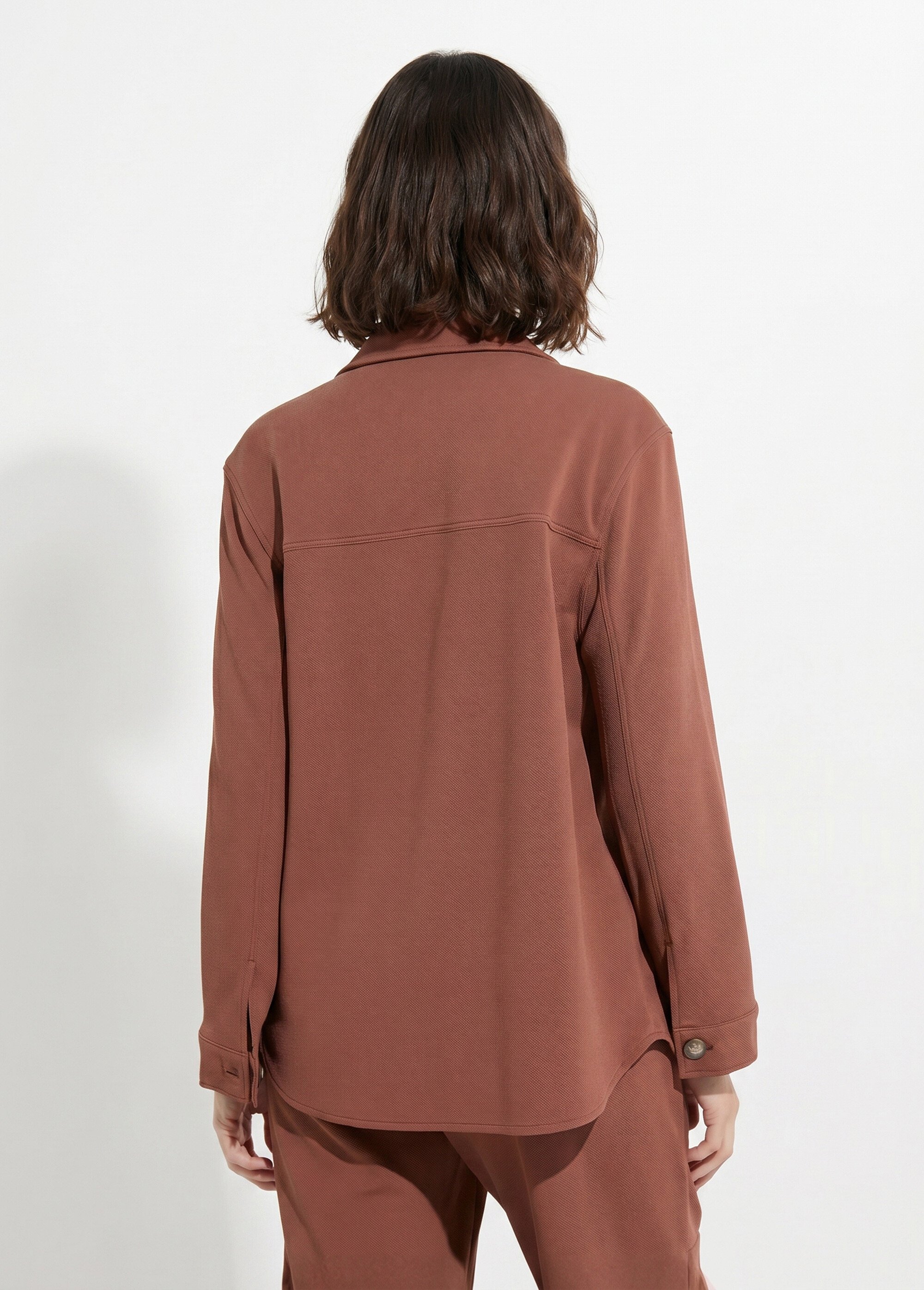 Surchemise boutonnée maille crêpe unie