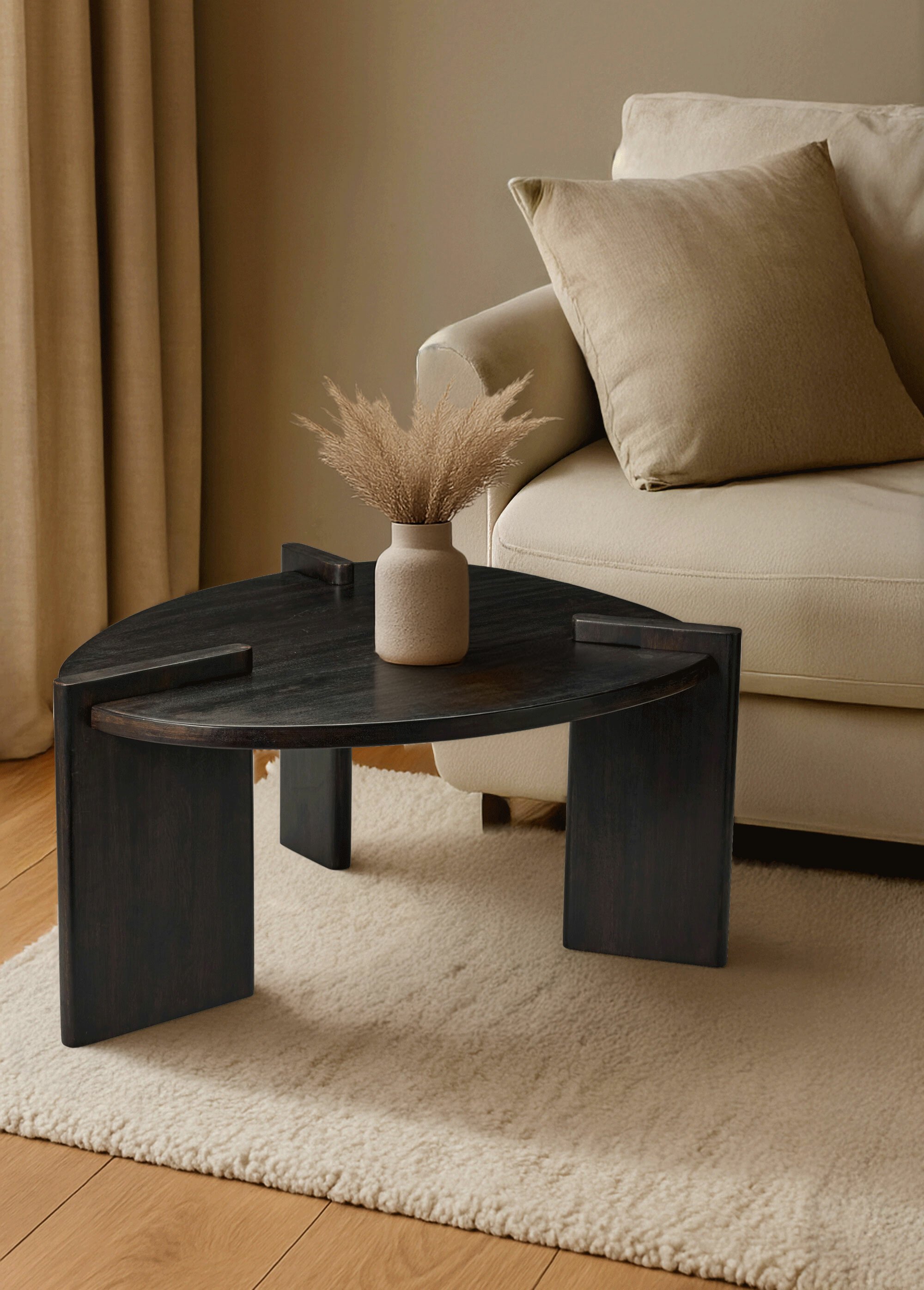 Table basse bois 3 pieds style organique MARRON KP-A98900610 SF1