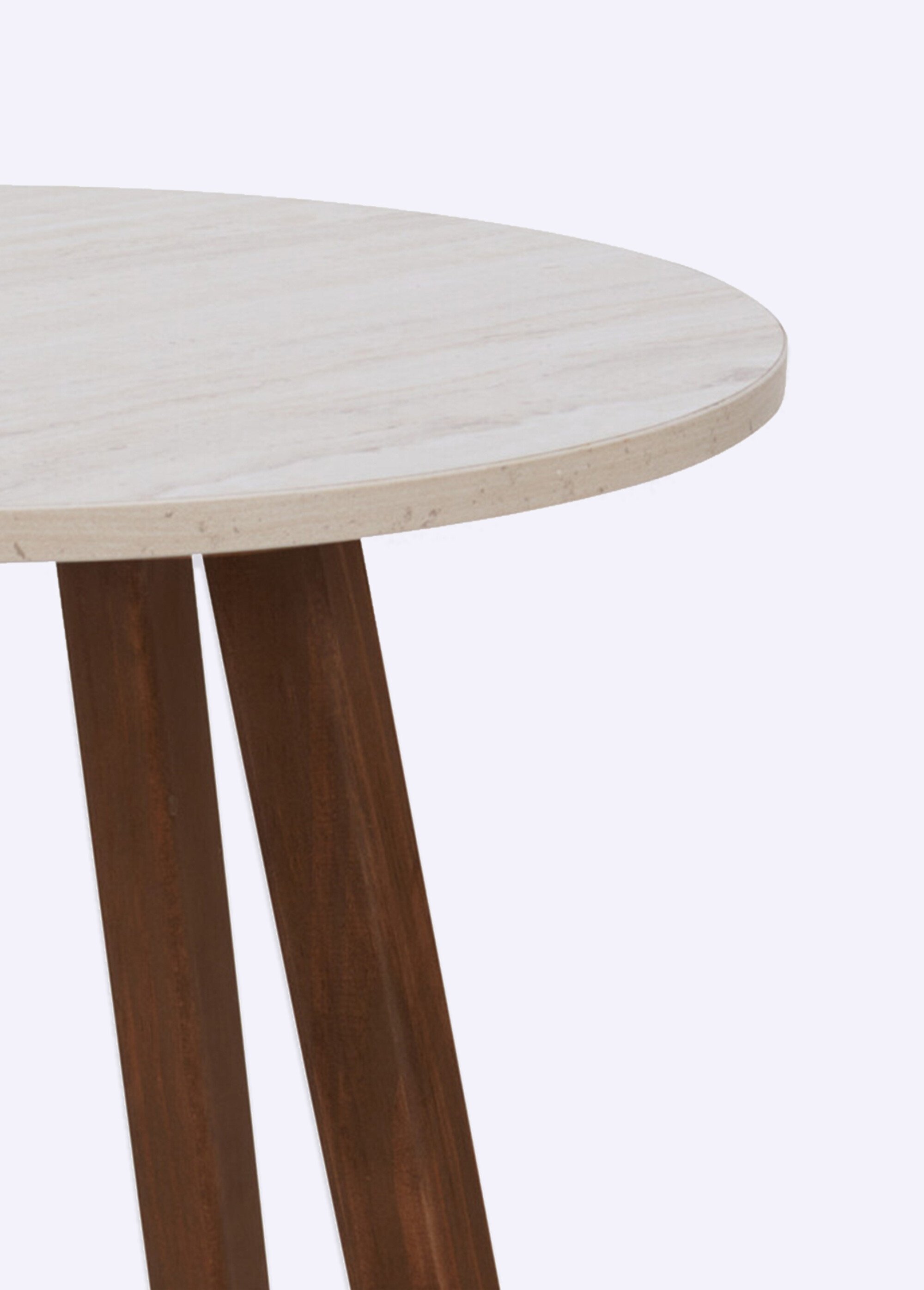Table d'appoint en bois pieds compas BLANC KP-AAE445620 DE1