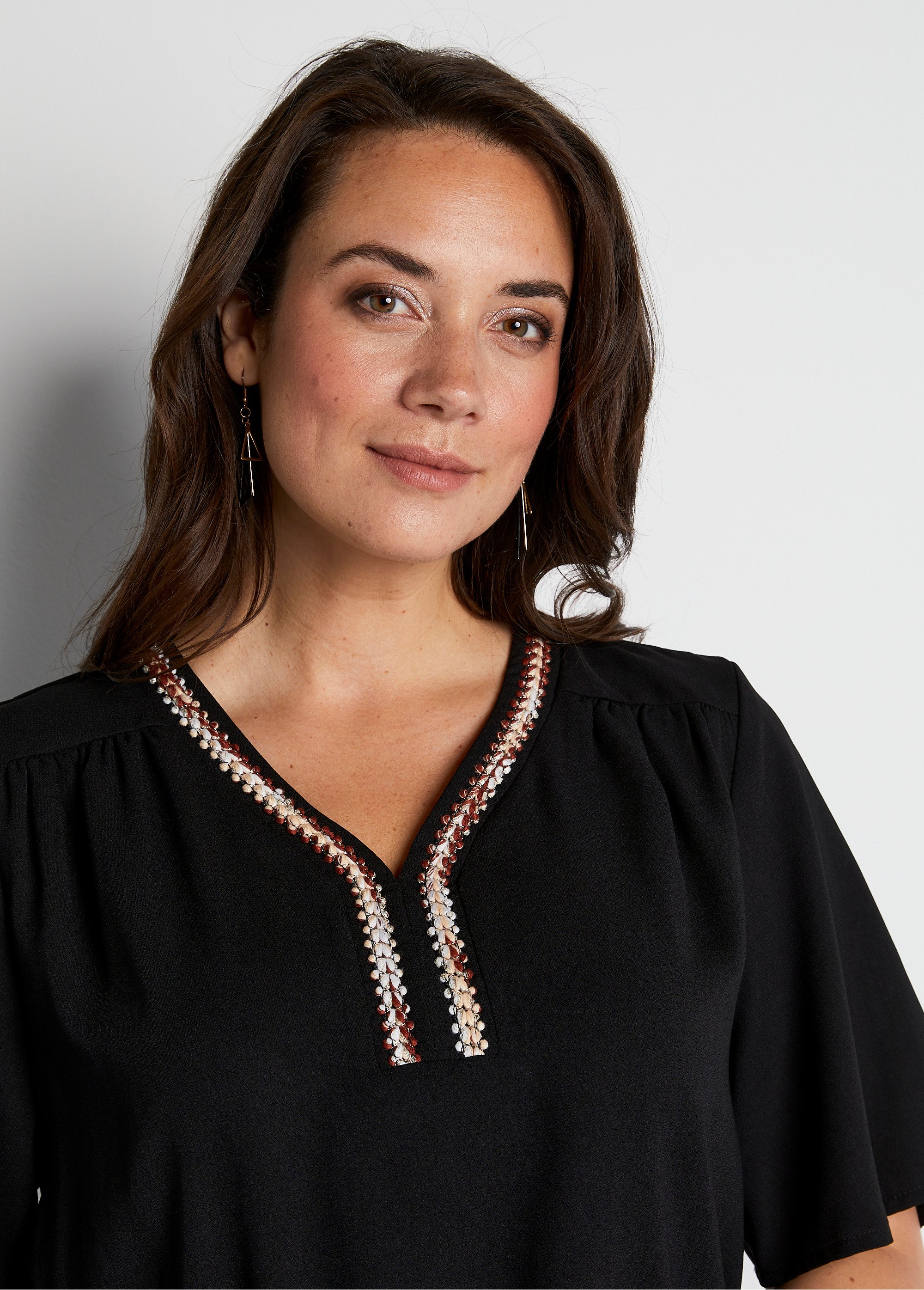 Tunique ample mi-longue manches papillon