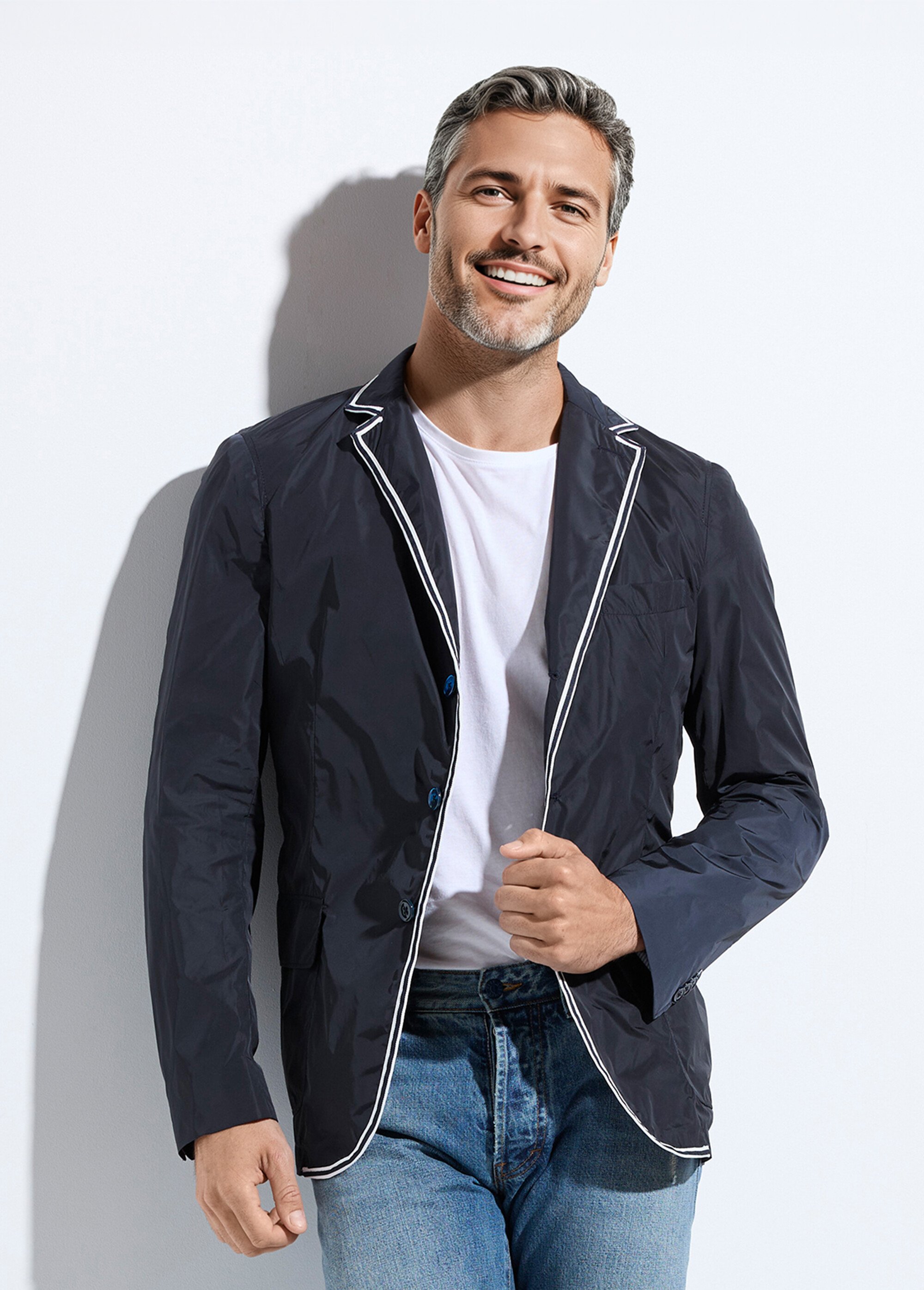 Veste chic déperlante avec col tailleur