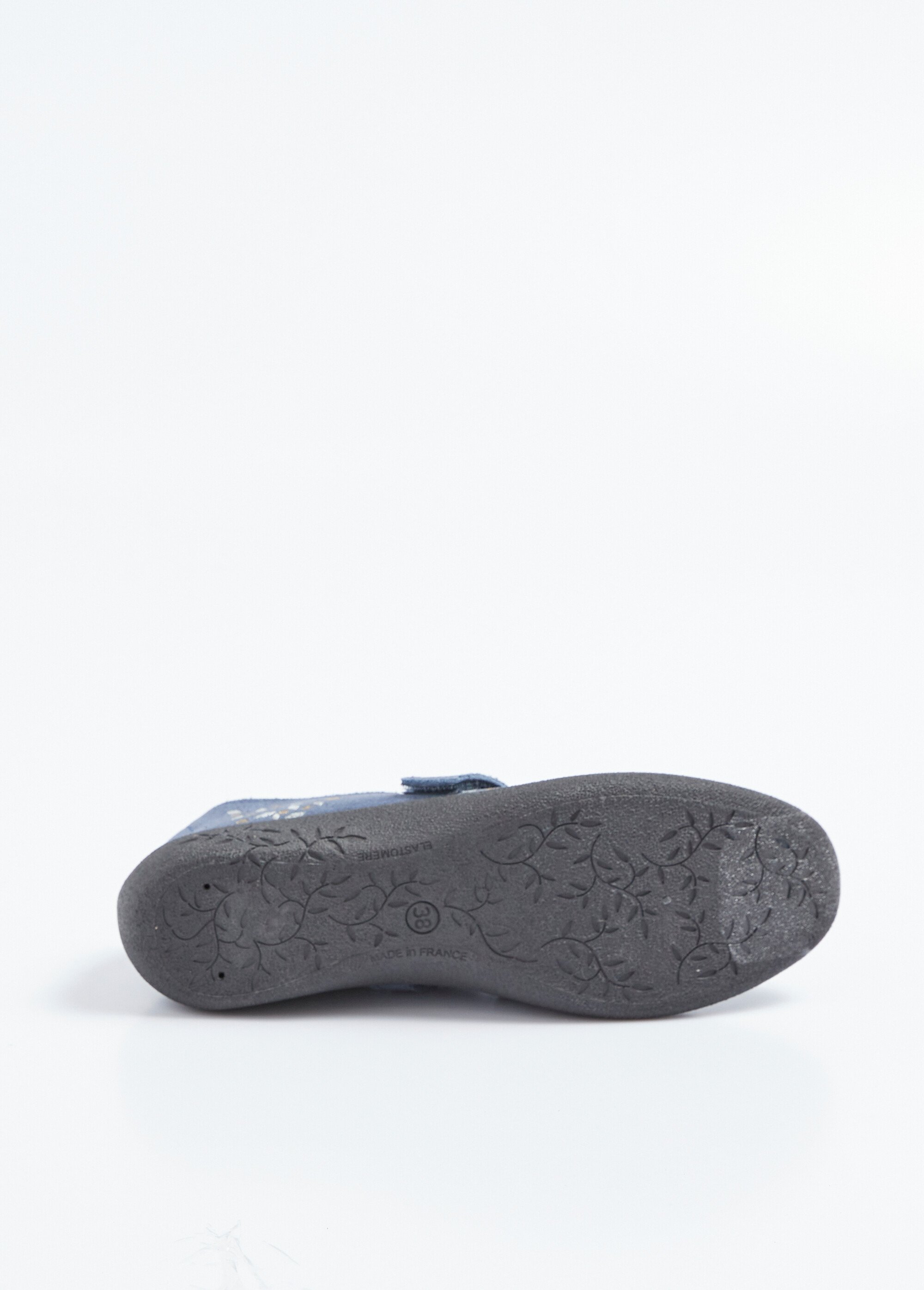 Ballerines scratchées compensées cuir largeur confort Femme Bleu OPPIA UN1