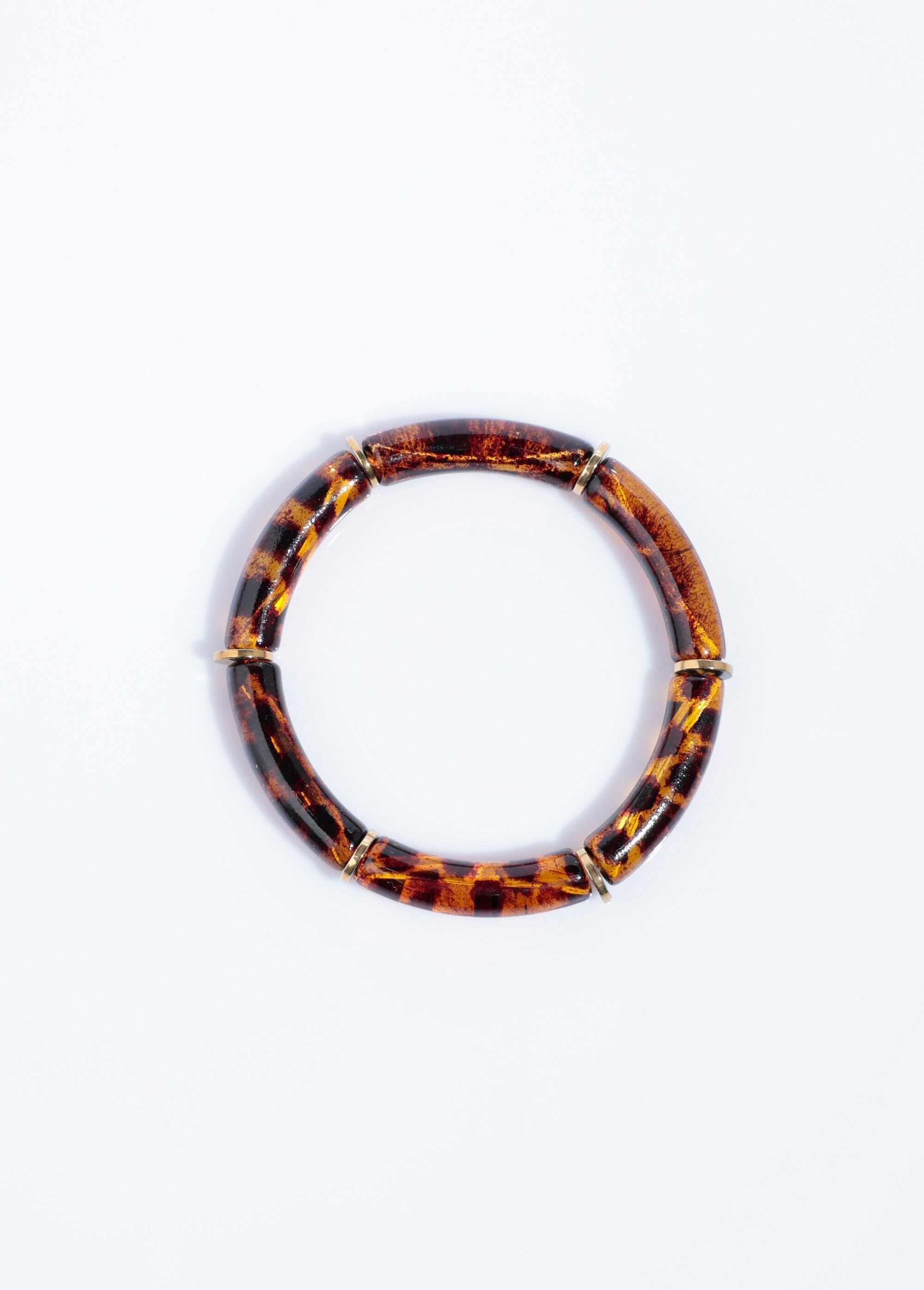 Bracelet fin perles tubes fantaisie Noir MIL06 DE1