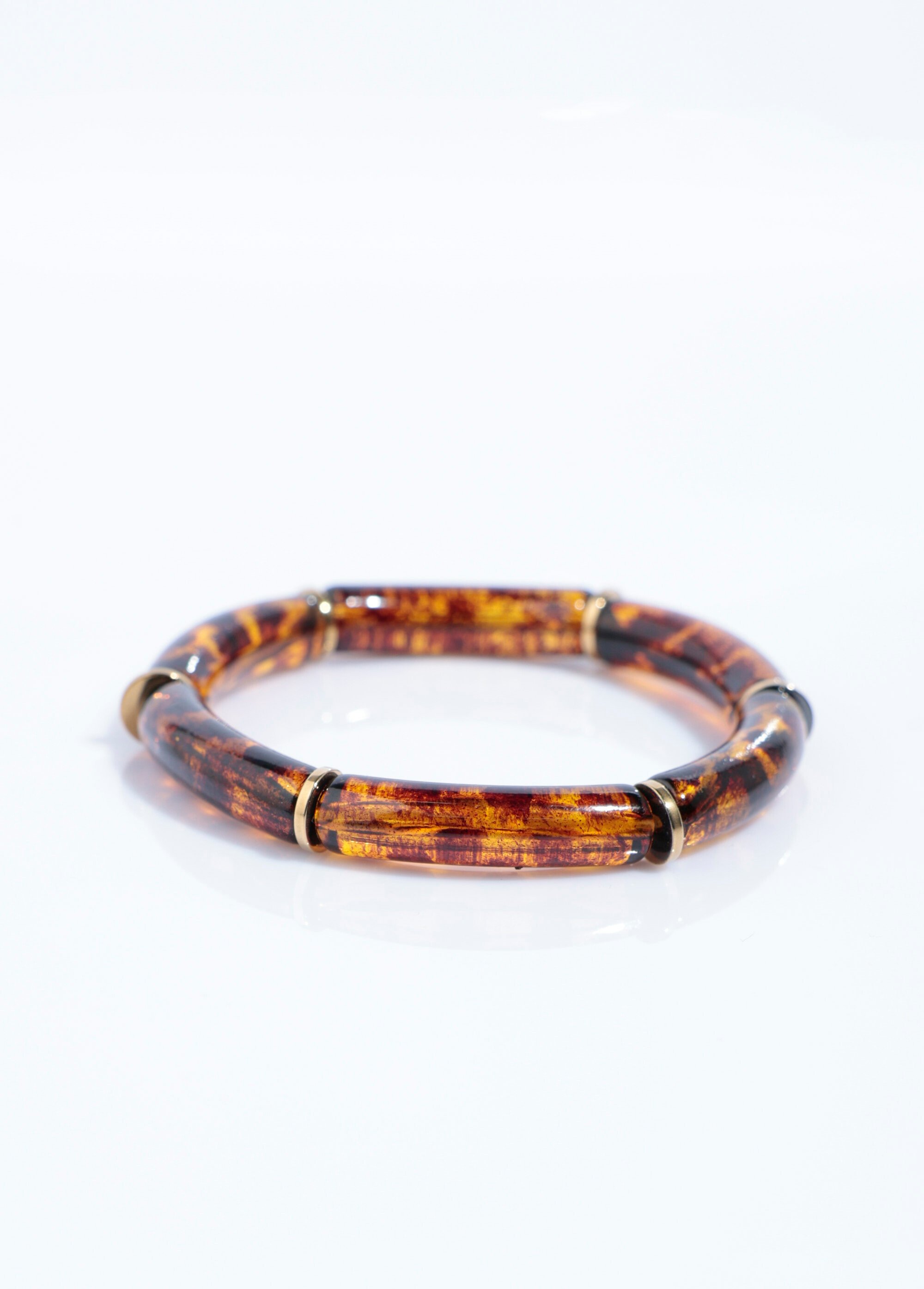 Bracelet fin perles tubes fantaisie Noir MIL06 FA1