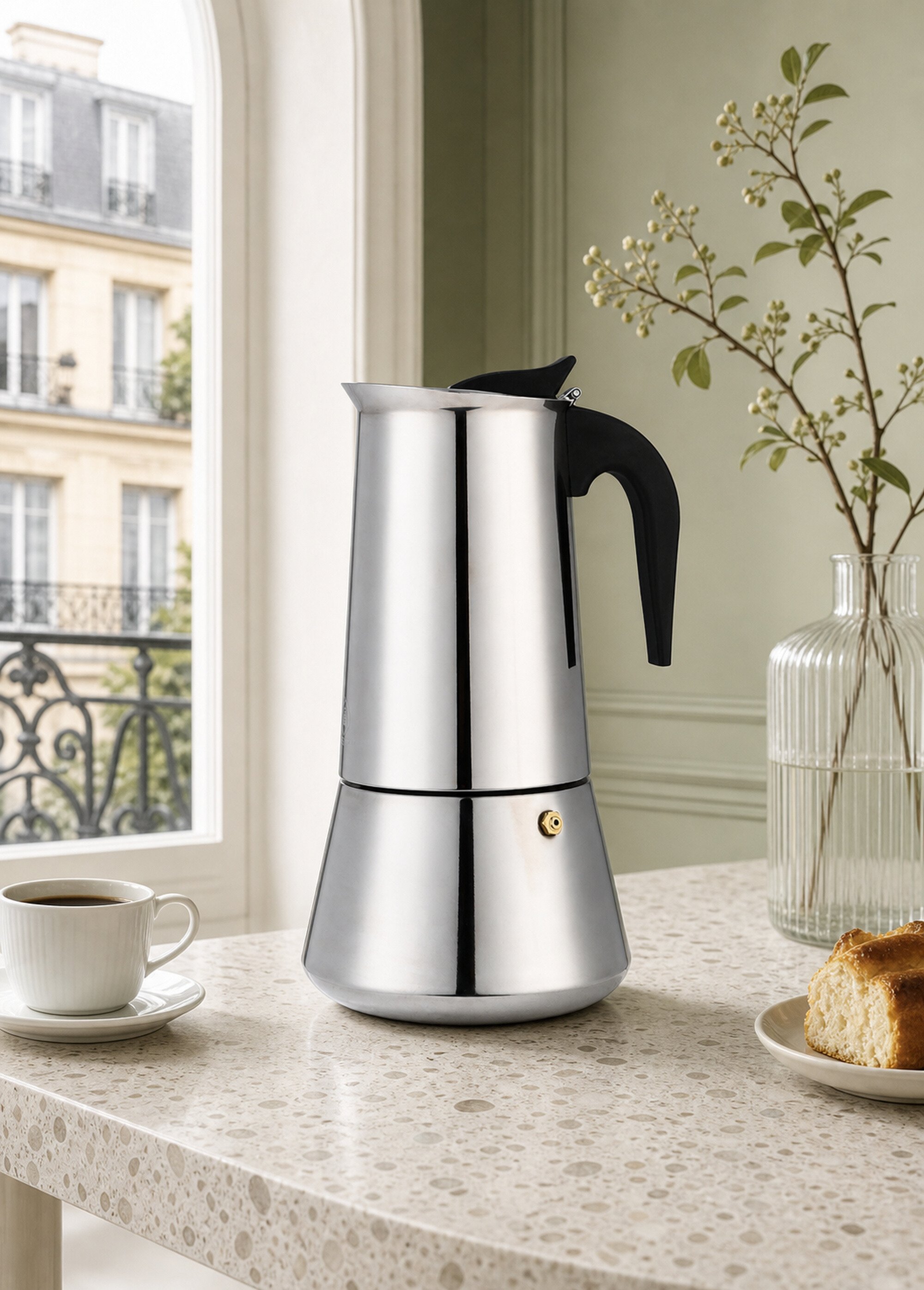 Cafetière italienne inox 600ml / 12 tasses Gris 9220265 SI1