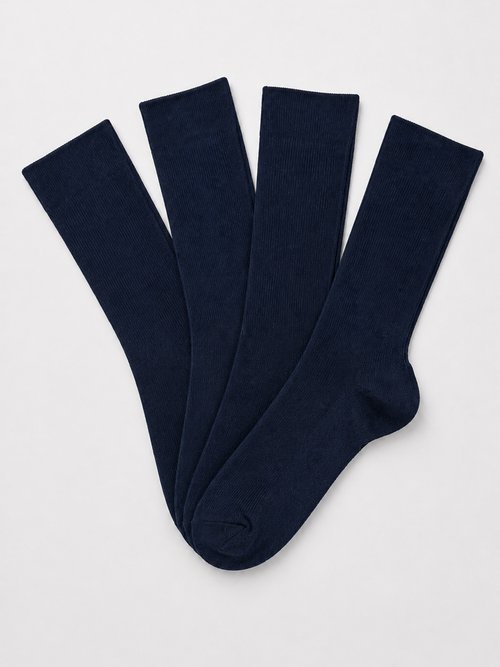 Chaussettes hautes chaudes - lot de 2 paires Femme Bleu BORNEO AP1