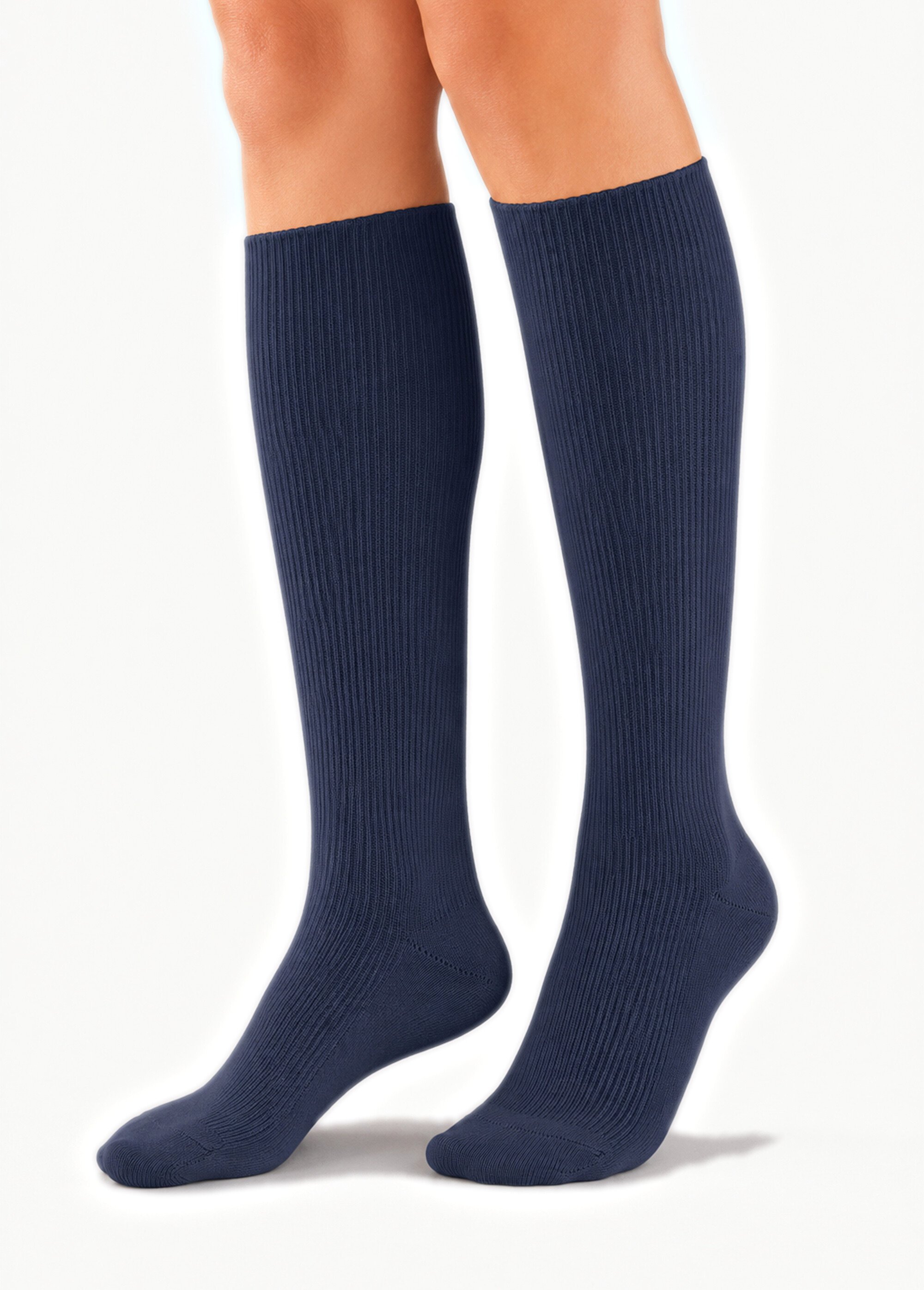 Chaussettes hautes chaudes - lot de 2 paires Femme Bleu BORNEO FA1