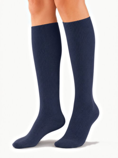 Chaussettes hautes chaudes - lot de 2 paires Femme Bleu BORNEO FA1