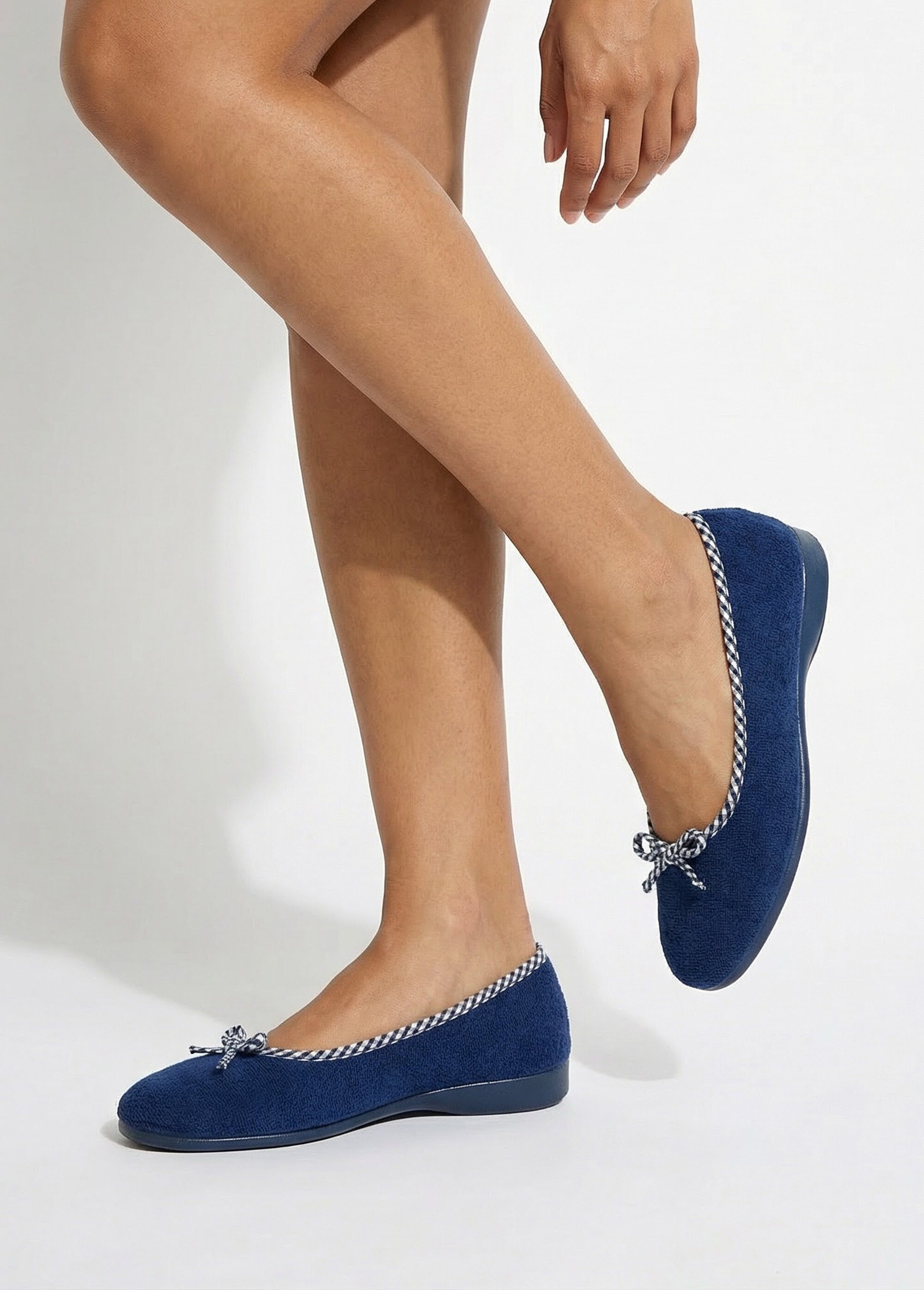 Chaussons ballerines largeur confort Femme Bleu ORINGUA SI1