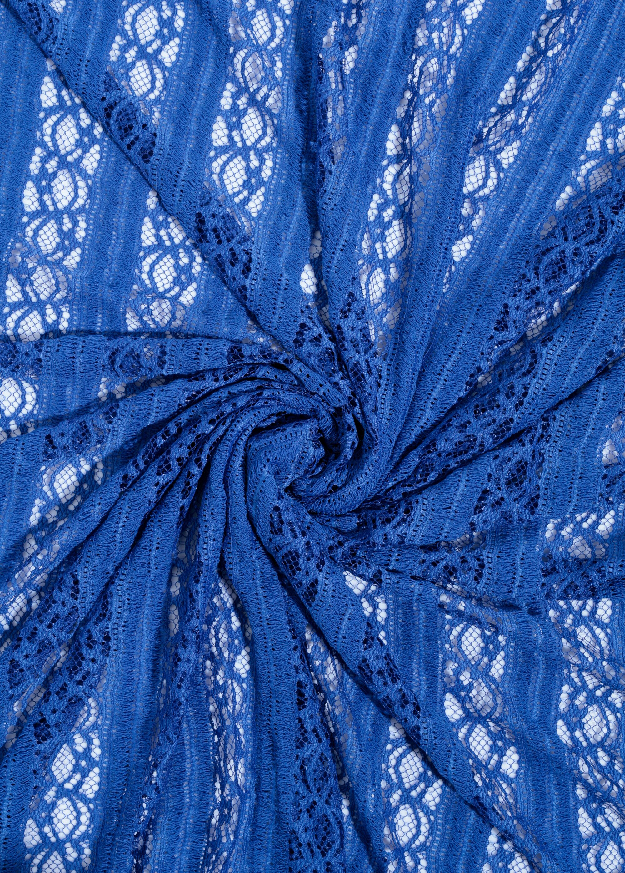 Coupon tissu, dentelle à étages BLEU ROYAL COT69377 FA1