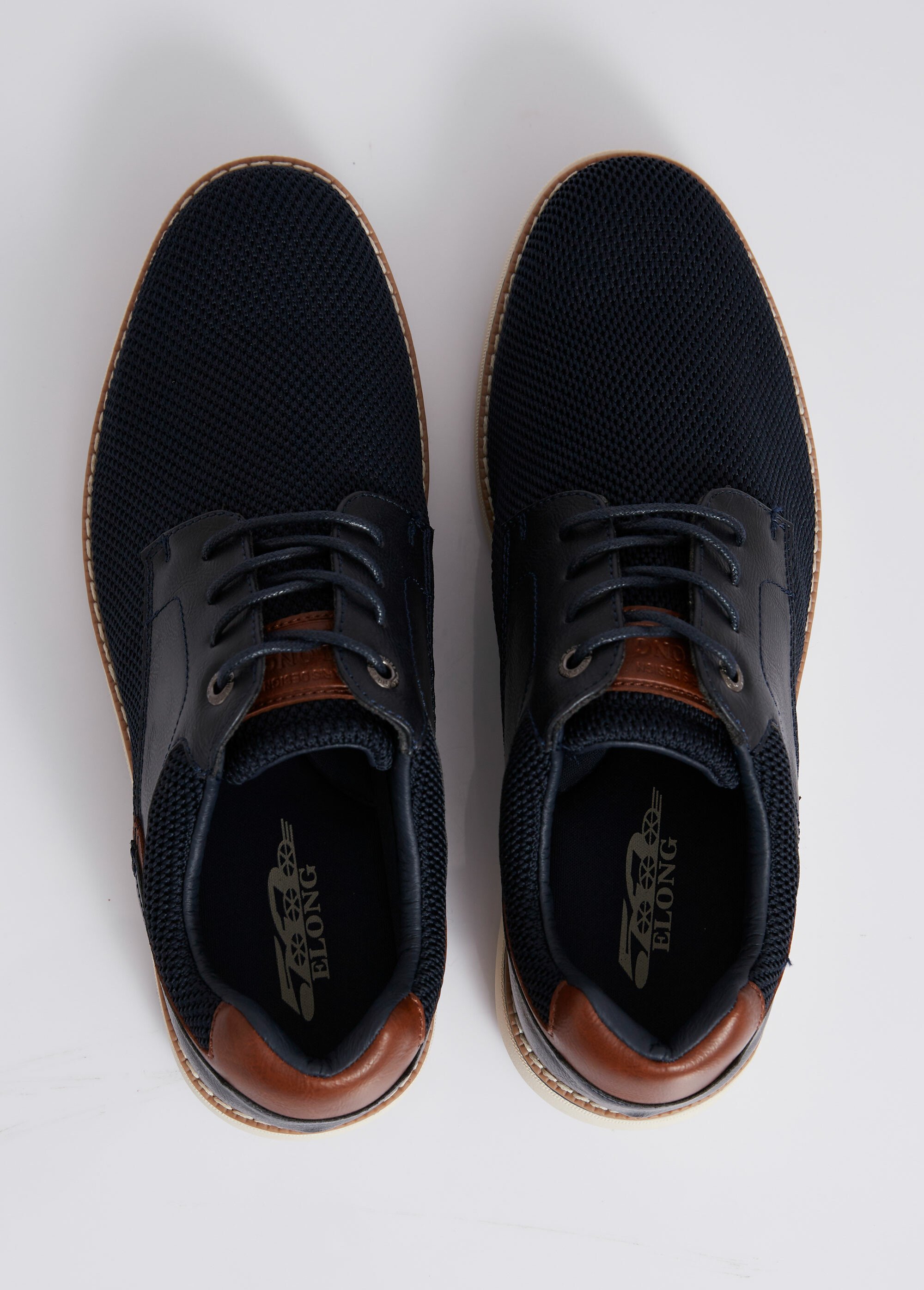 Derbies multimatières à lacets Homme Bleu ELOEL0988 OV1