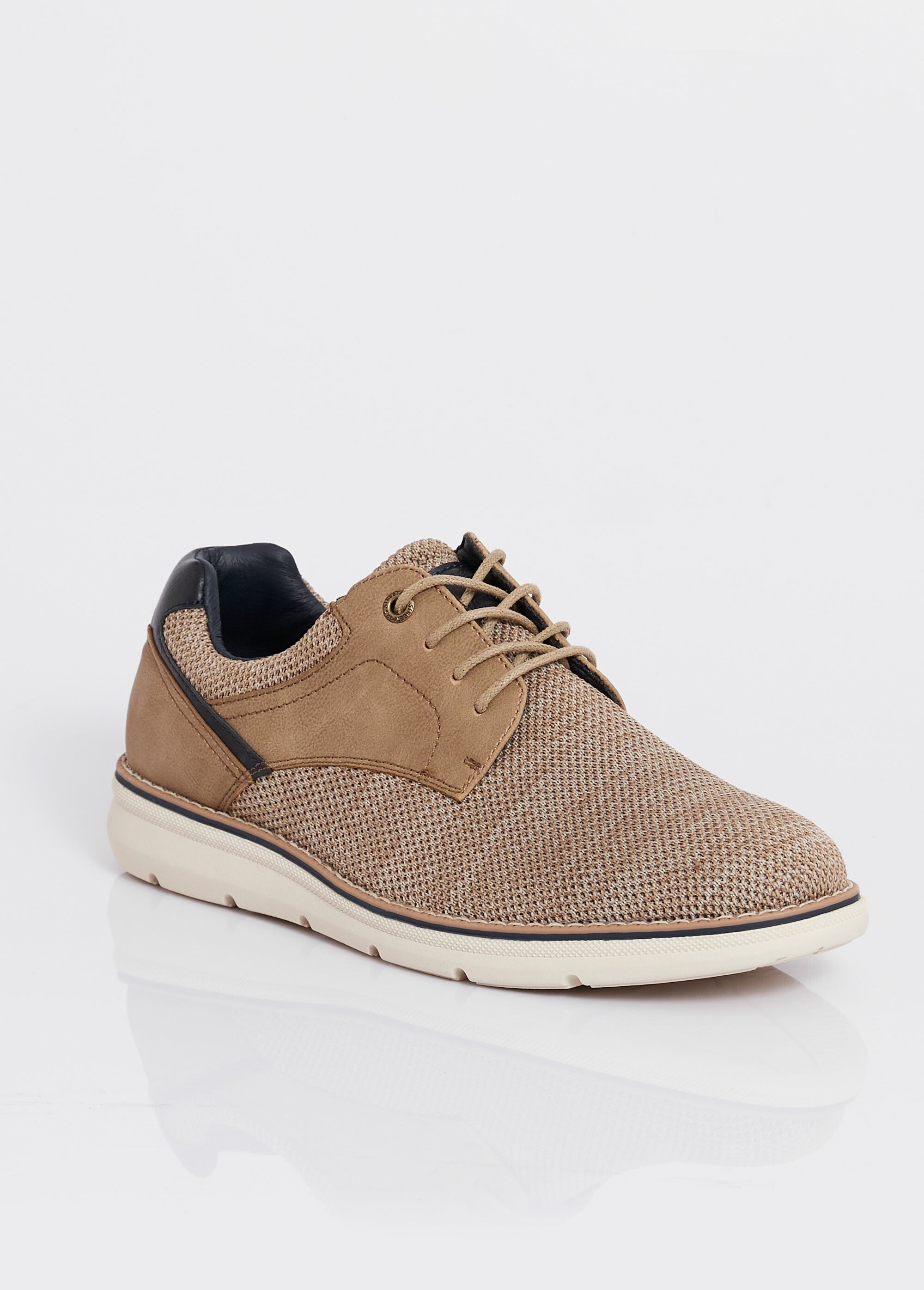 Derbies multimatières à lacets Homme Beige ELOEL0988 FA1