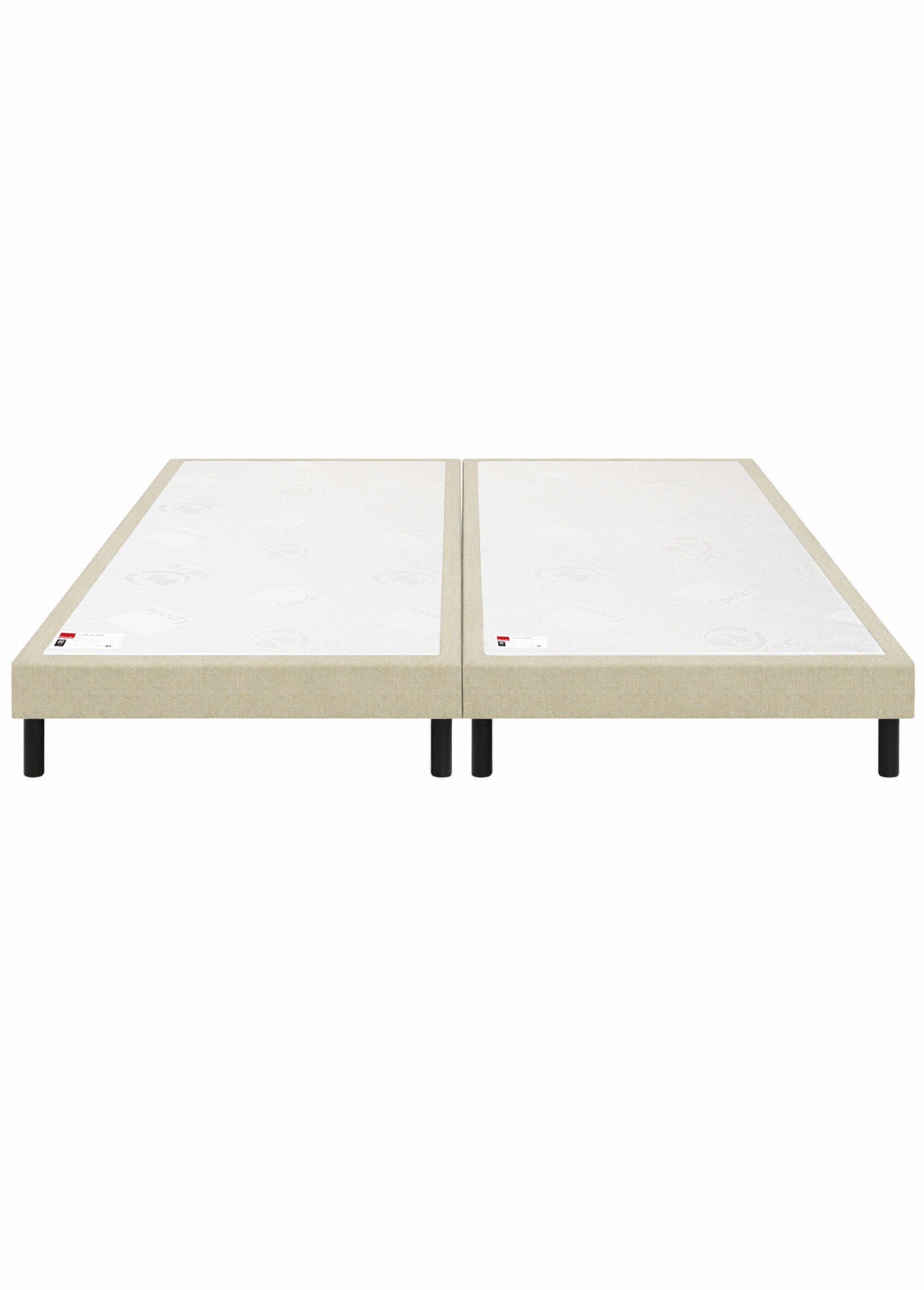 Ensemble Matelas ferme à ressorts + Sommier tapissier 16cm BEIGE EPE-PACK-VOYAGE DE3